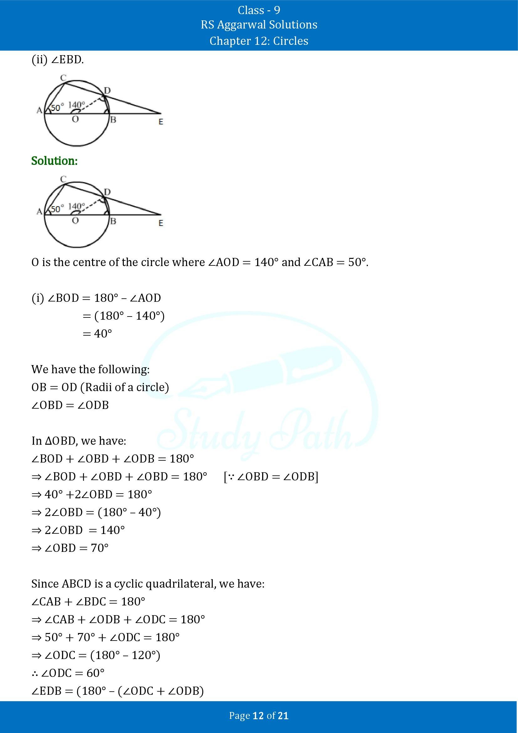 RS Aggarwal Solutions Class 9 Chapter 12 Circles Exercise 12C 00012