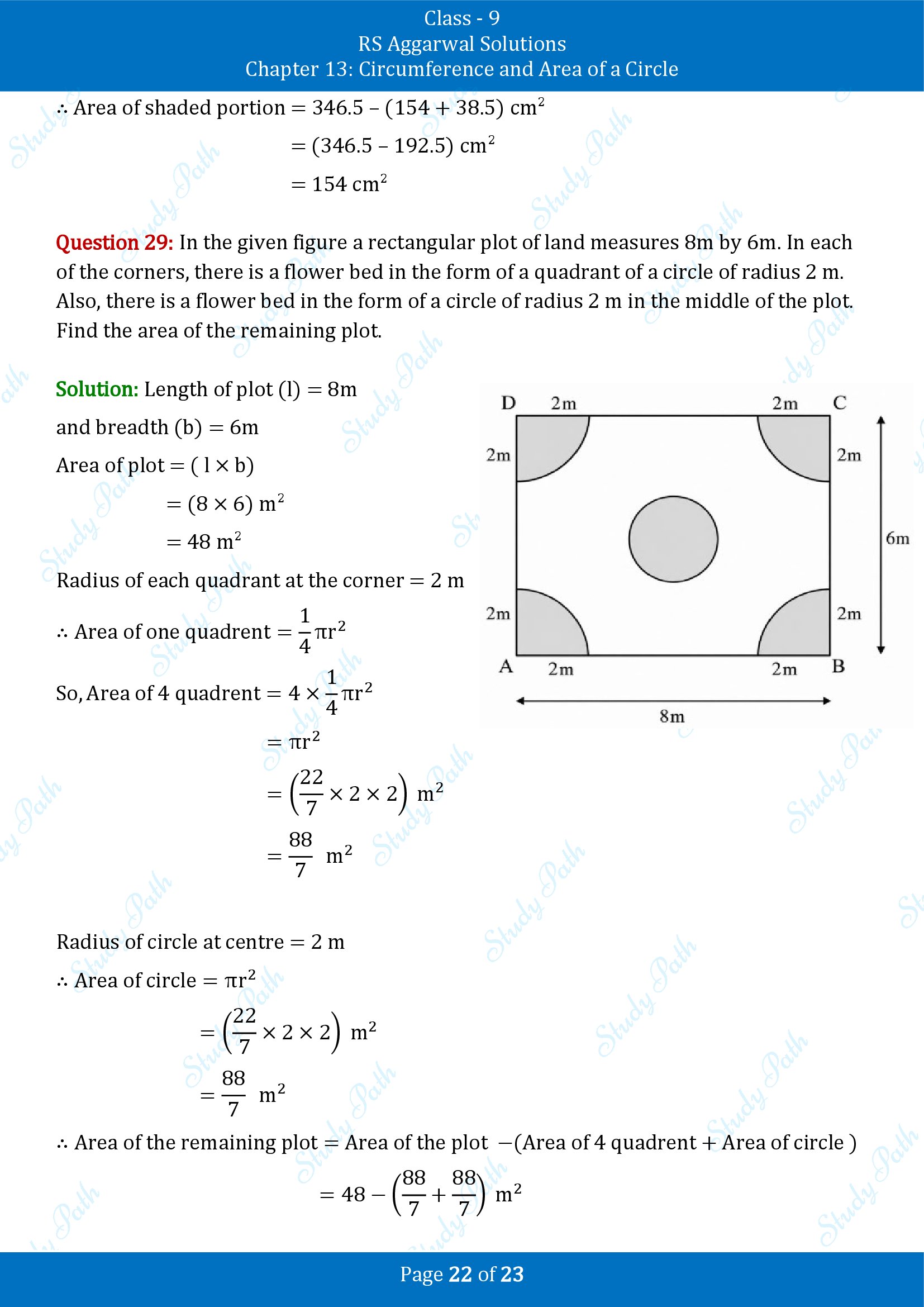 RS Aggarwal Solutions Class 9 Chapter 13 Circumference and Area of a Circle Exercise 13B 00022