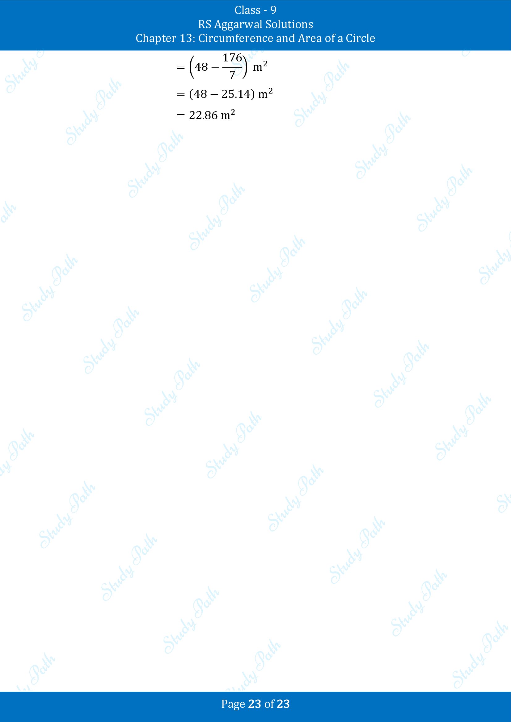RS Aggarwal Solutions Class 9 Chapter 13 Circumference and Area of a Circle Exercise 13B 00023