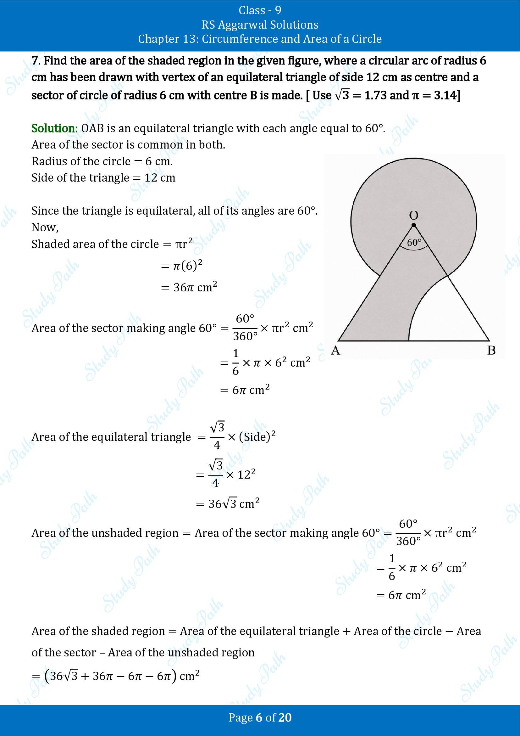 RS Aggarwal Solutions Class 9 Chapter 13 Circumference and Area of a Circle Exercise 13C 00006