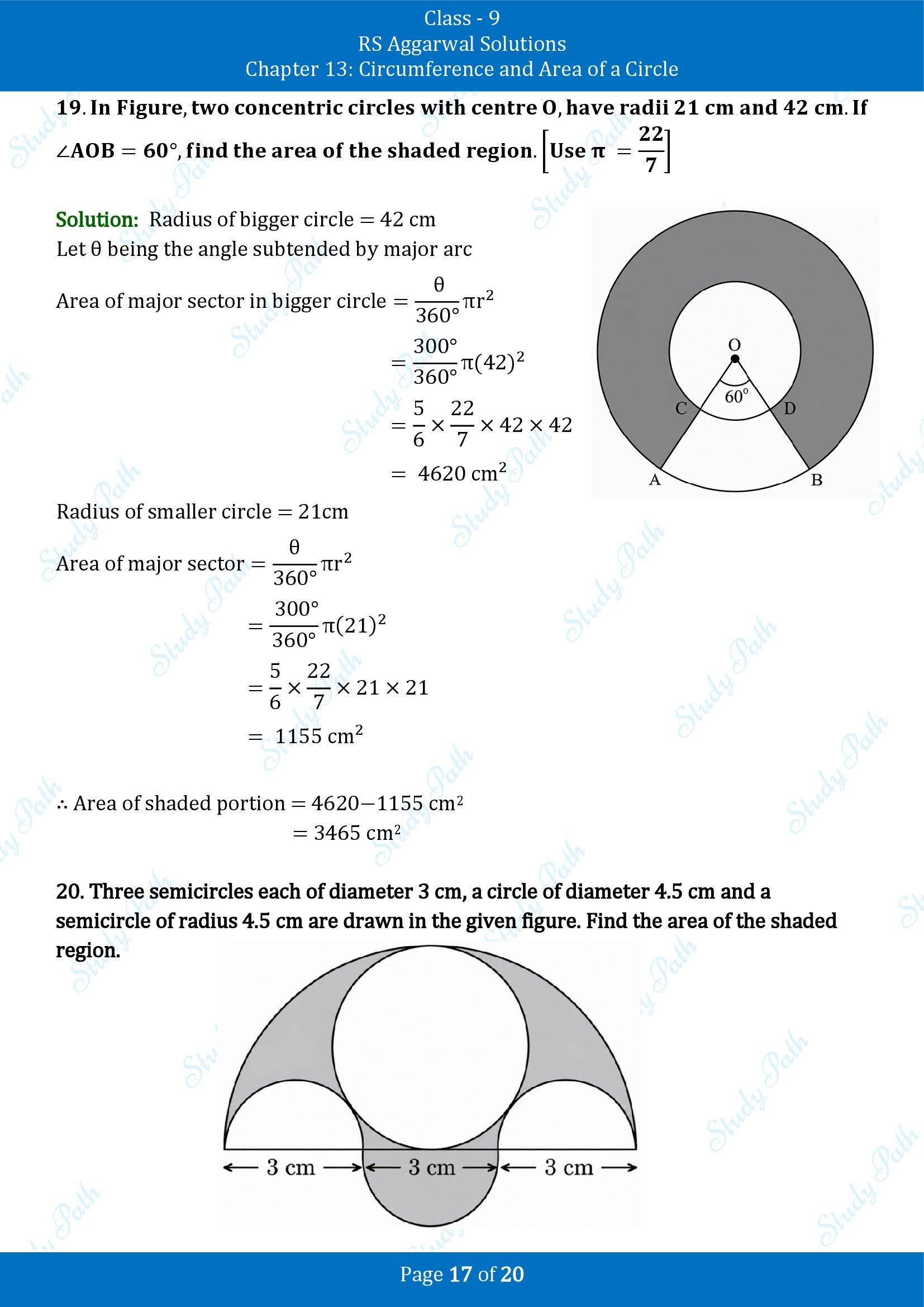 RS Aggarwal Solutions Class 9 Chapter 13 Circumference and Area of a Circle Exercise 13C 00017
