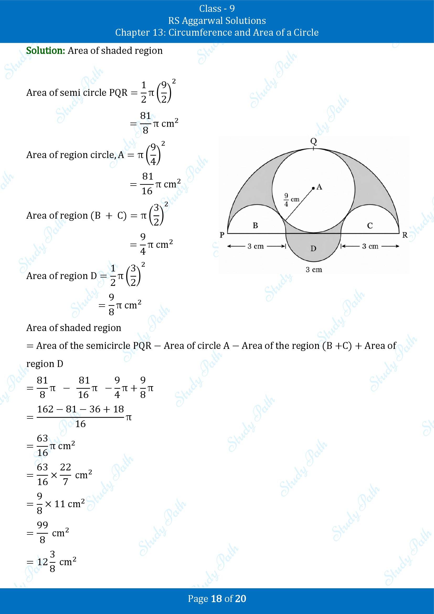 RS Aggarwal Solutions Class 9 Chapter 13 Circumference and Area of a Circle Exercise 13C 00018