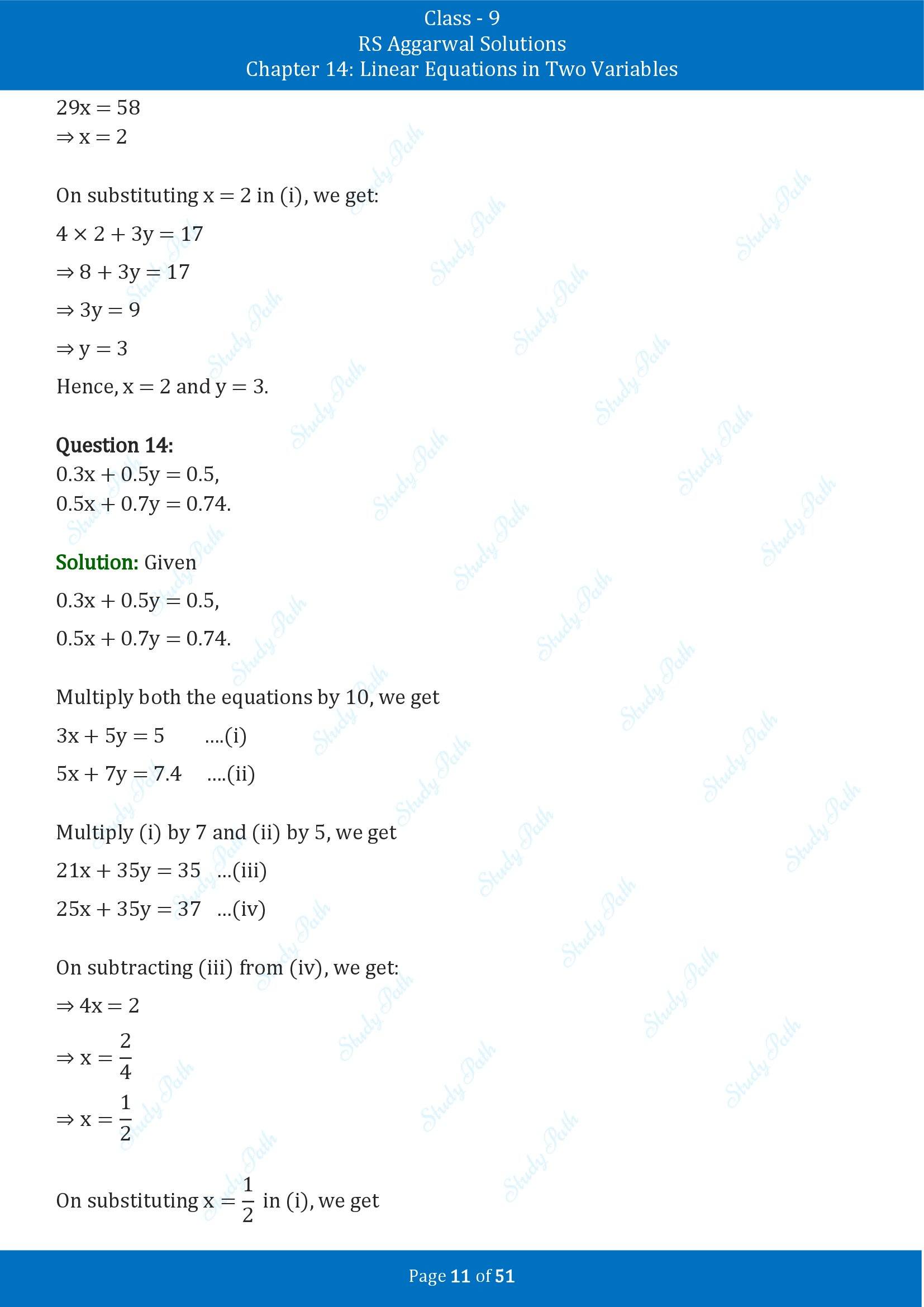 RS Aggarwal Solutions Class 9 Chapter 14 Linear Equations in Two Variables Exercise 14D 00011