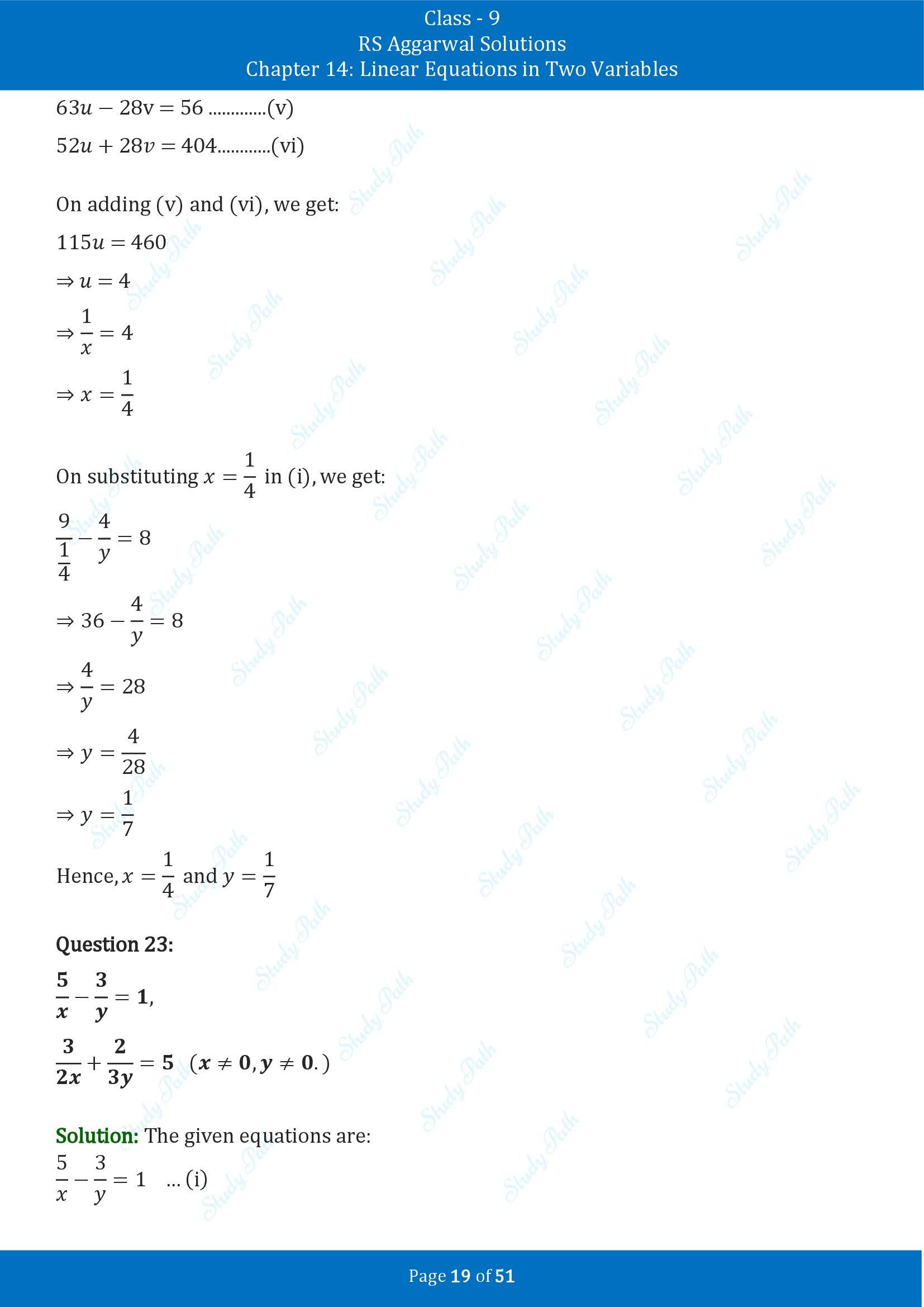 RS Aggarwal Solutions Class 9 Chapter 14 Linear Equations in Two Variables Exercise 14D 00019