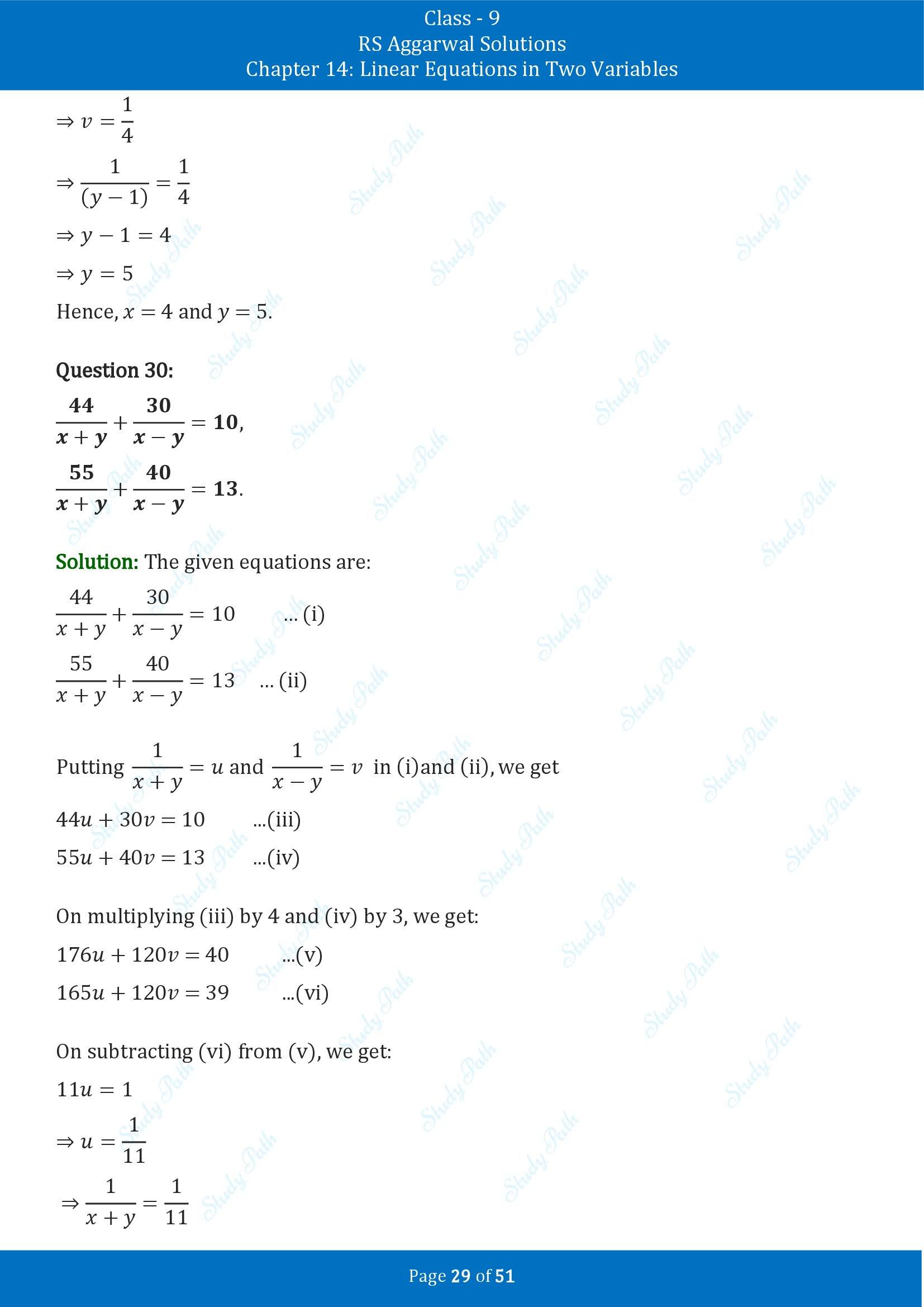 RS Aggarwal Solutions Class 9 Chapter 14 Linear Equations in Two Variables Exercise 14D 00029