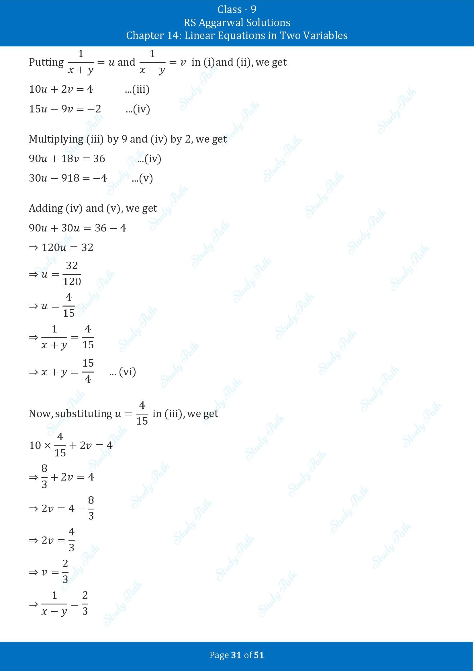 RS Aggarwal Solutions Class 9 Chapter 14 Linear Equations in Two Variables Exercise 14D 00031