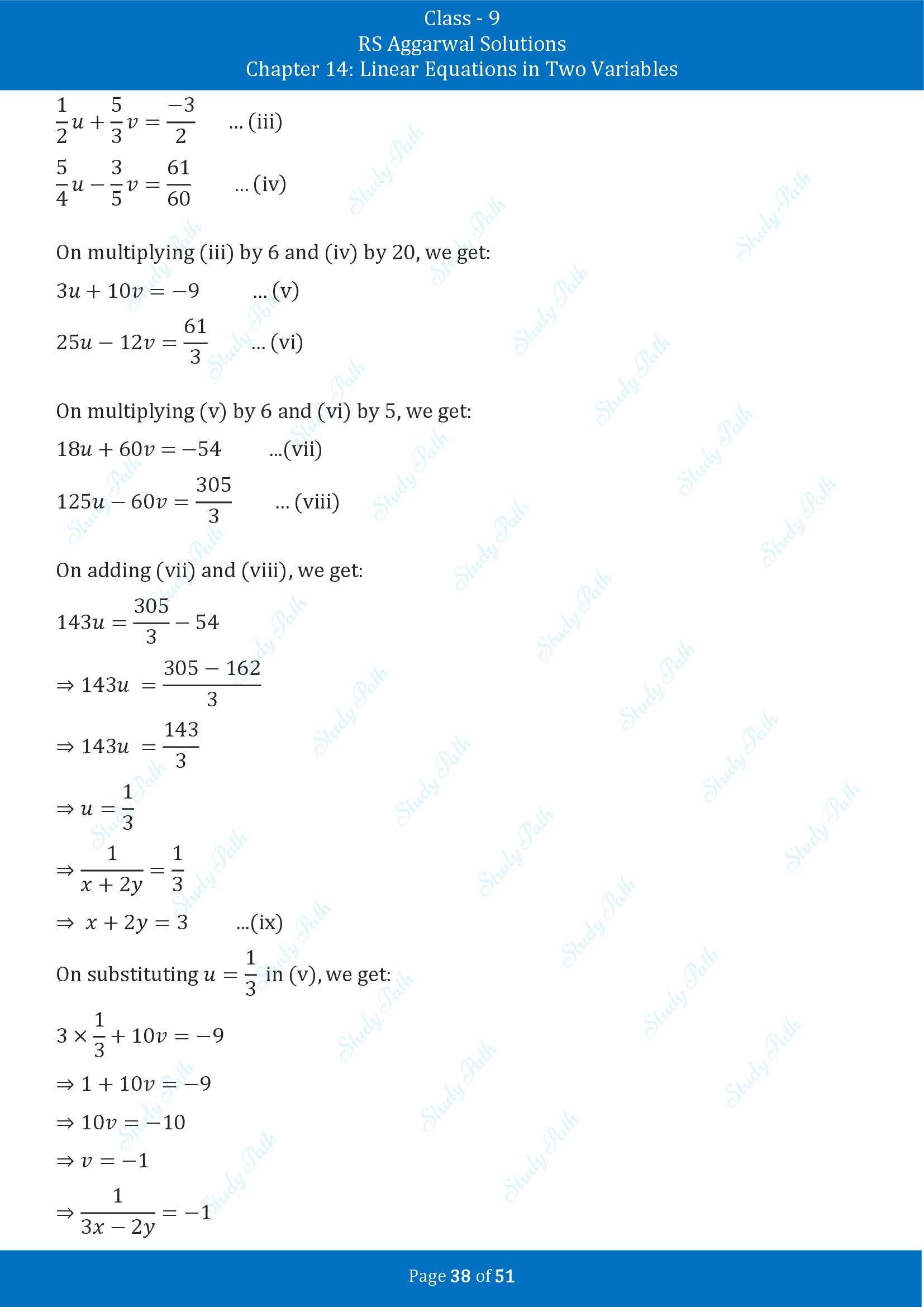 RS Aggarwal Solutions Class 9 Chapter 14 Linear Equations in Two Variables Exercise 14D 00038