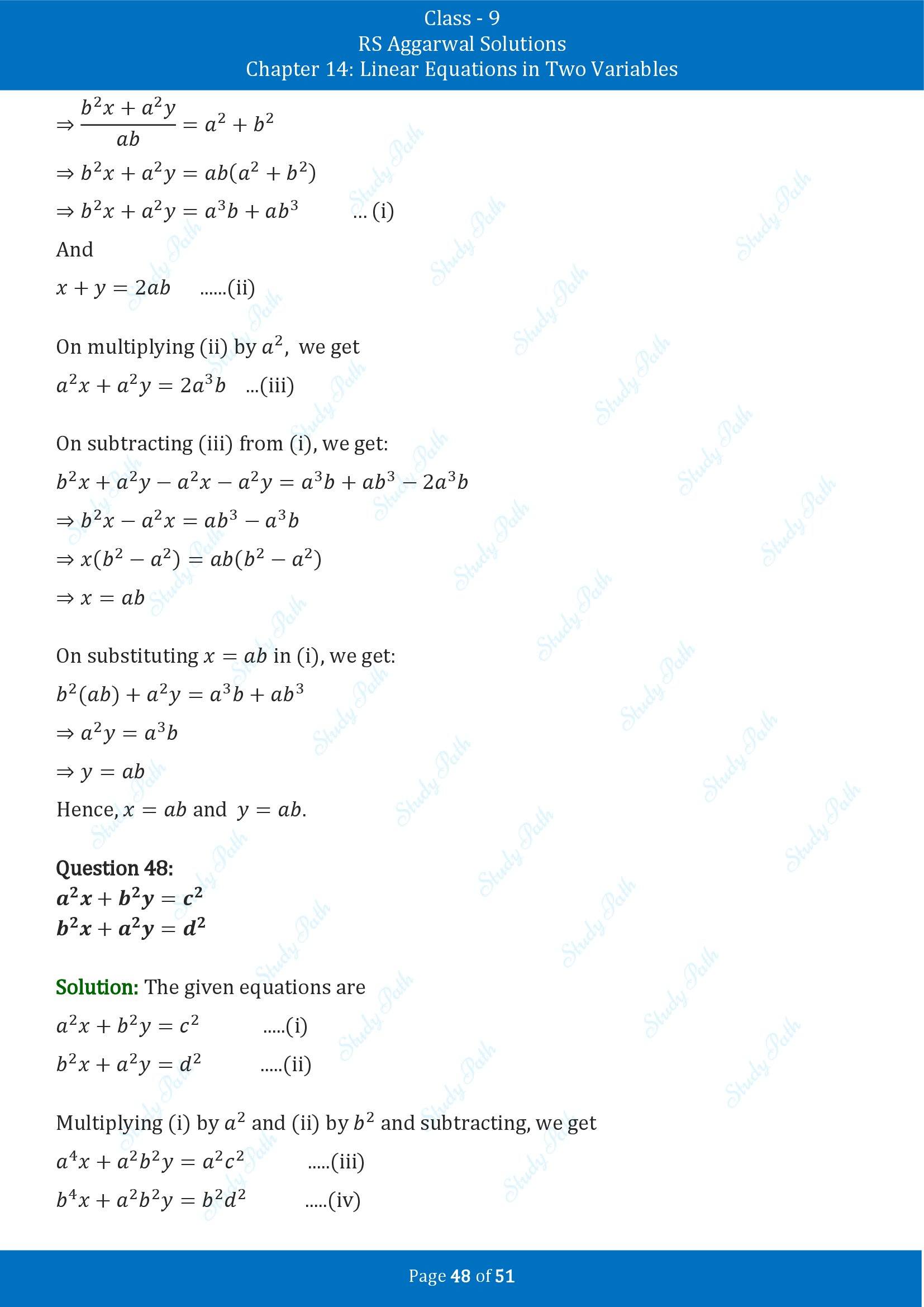 RS Aggarwal Solutions Class 9 Chapter 14 Linear Equations in Two Variables Exercise 14D 00048