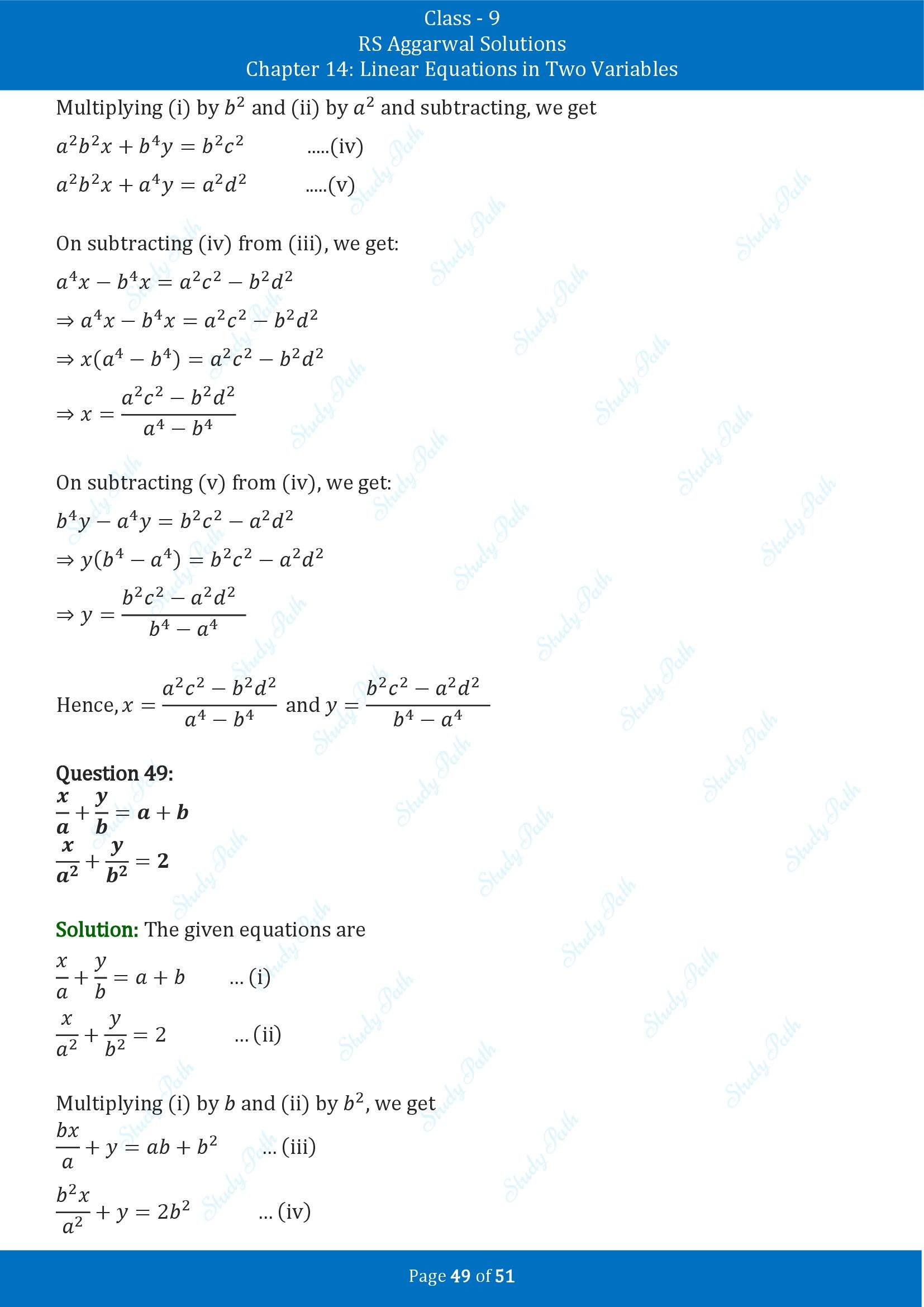 RS Aggarwal Solutions Class 9 Chapter 14 Linear Equations in Two Variables Exercise 14D 00049