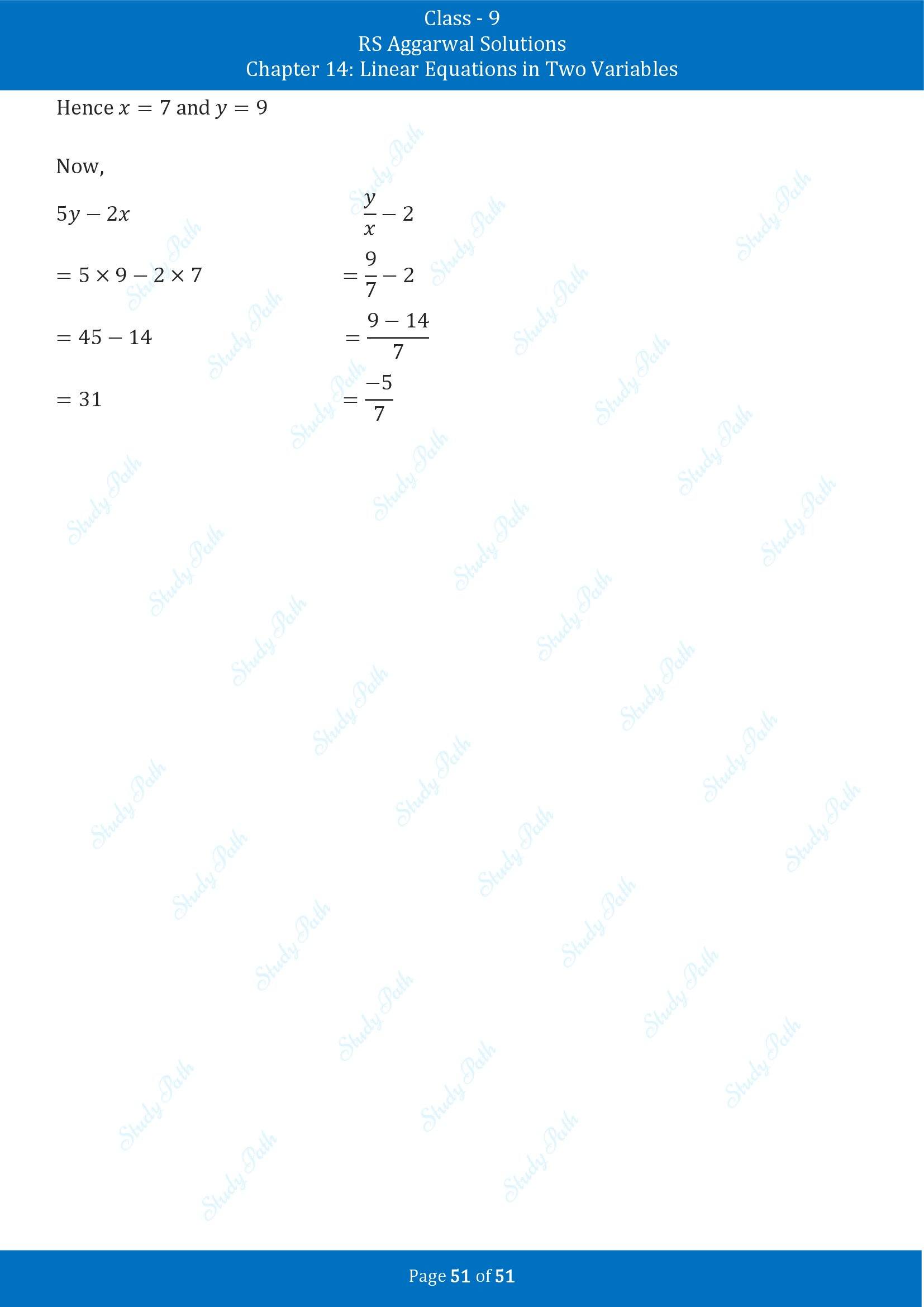 RS Aggarwal Solutions Class 9 Chapter 14 Linear Equations in Two Variables Exercise 14D 00051