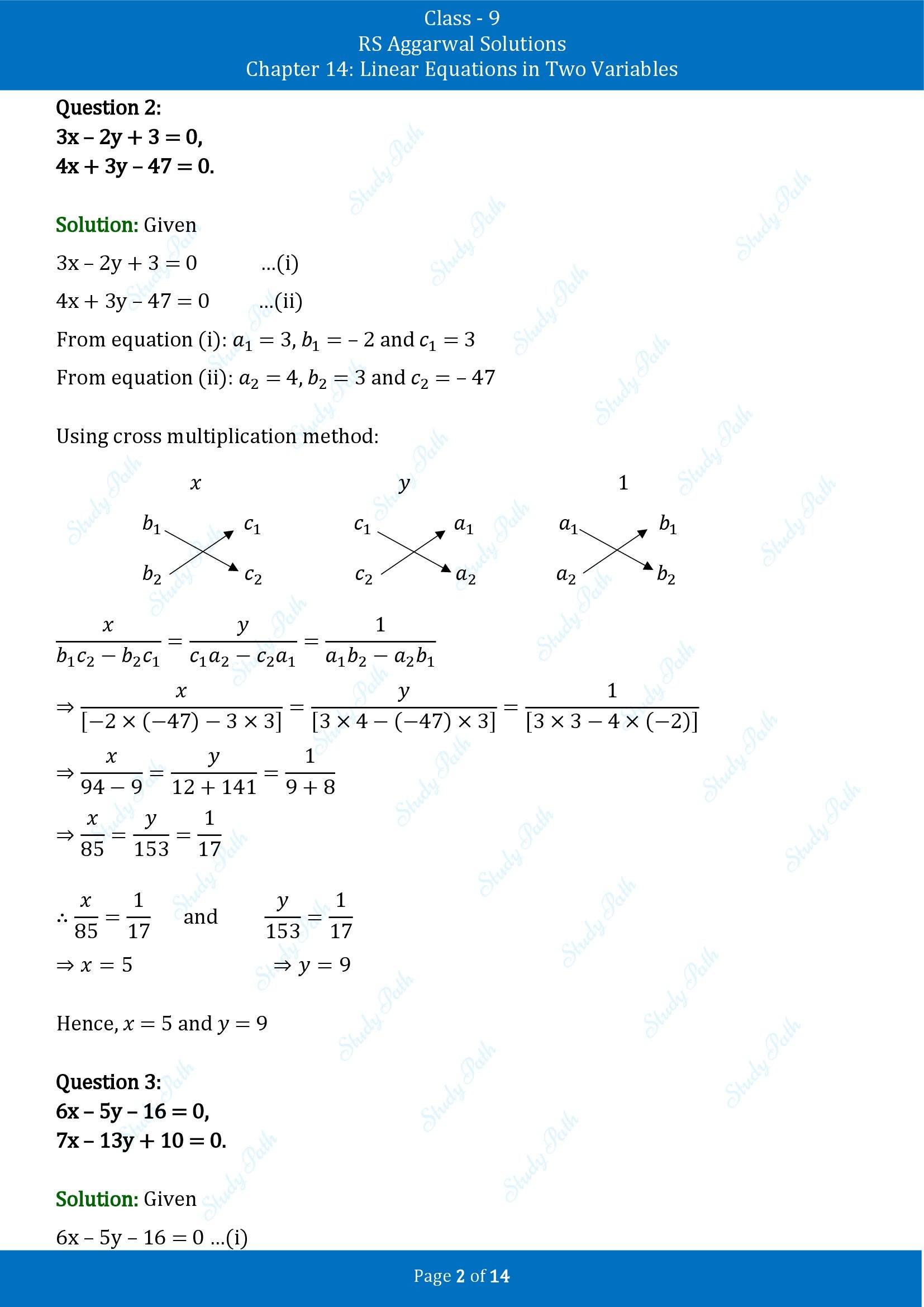 RS Aggarwal Solutions Class 9 Chapter 14 Linear Equations in Two Variables Exercise 14E 00002