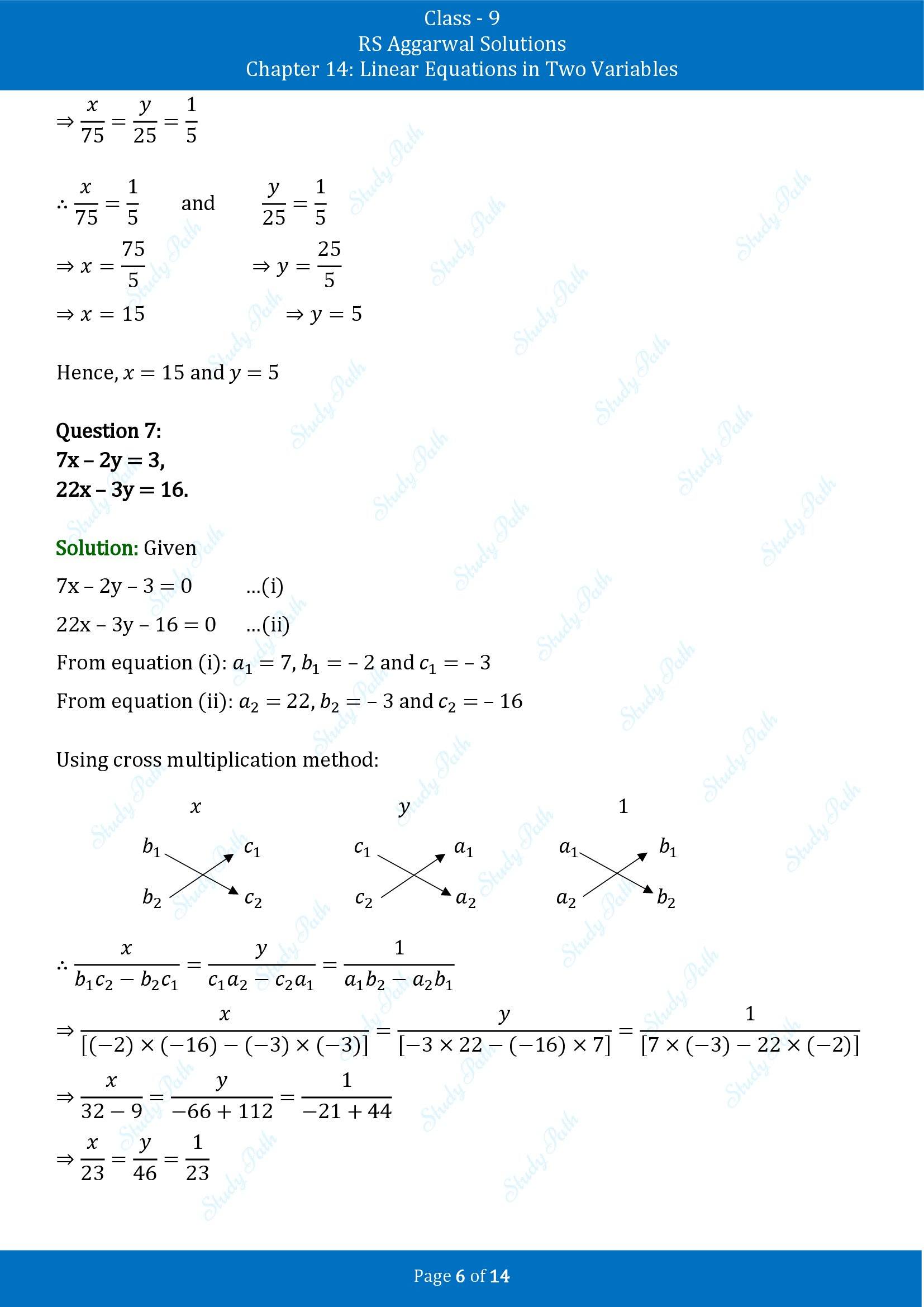 RS Aggarwal Solutions Class 9 Chapter 14 Linear Equations in Two Variables Exercise 14E 00006