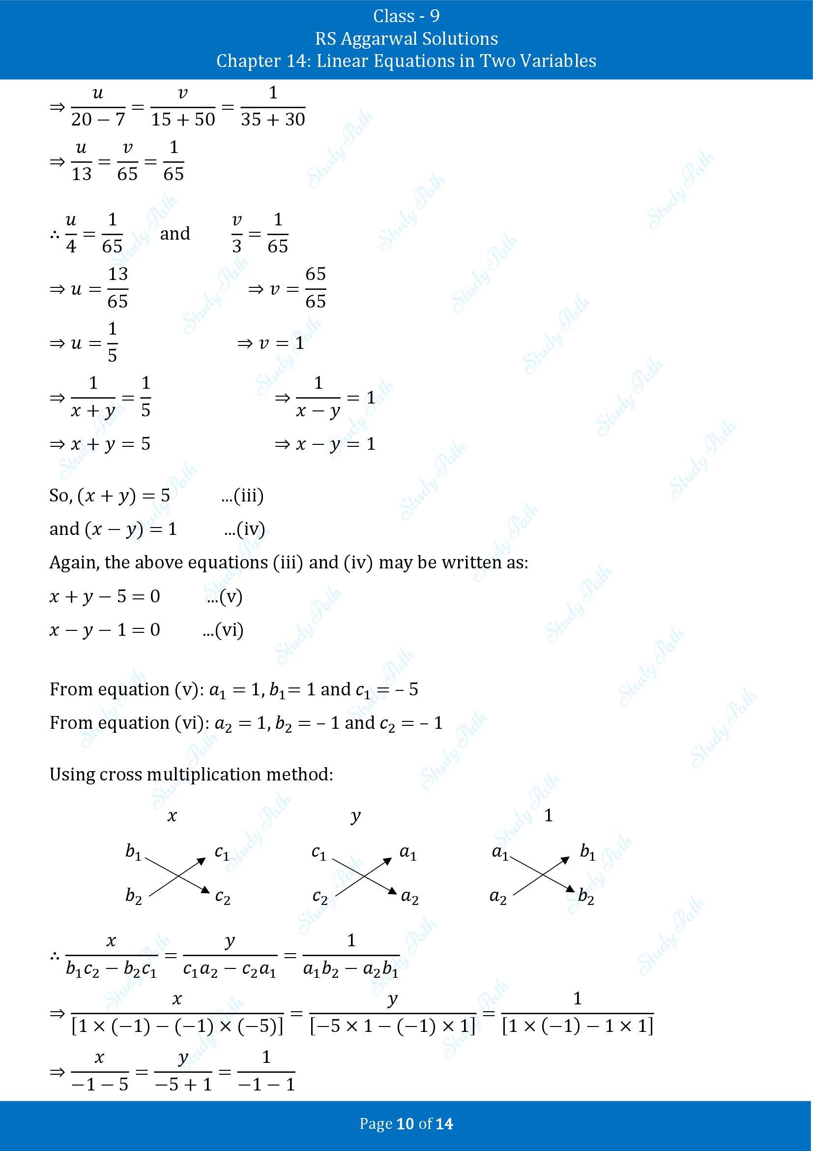RS Aggarwal Solutions Class 9 Chapter 14 Linear Equations in Two Variables Exercise 14E 00010