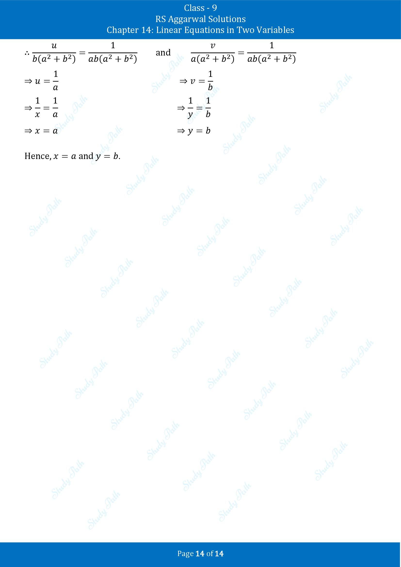 RS Aggarwal Solutions Class 9 Chapter 14 Linear Equations in Two Variables Exercise 14E 00014
