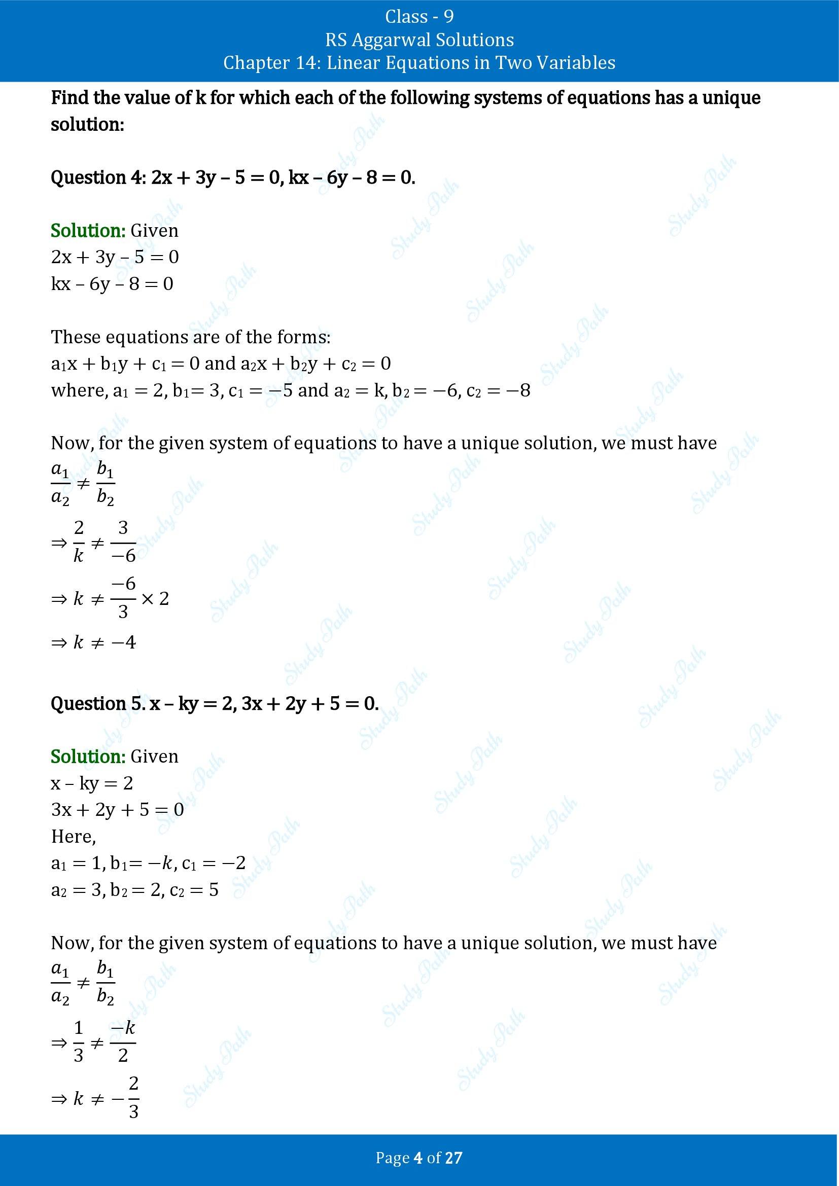 RS Aggarwal Solutions Class 9 Chapter 14 Linear Equations in Two Variables Exercise 14F 00004