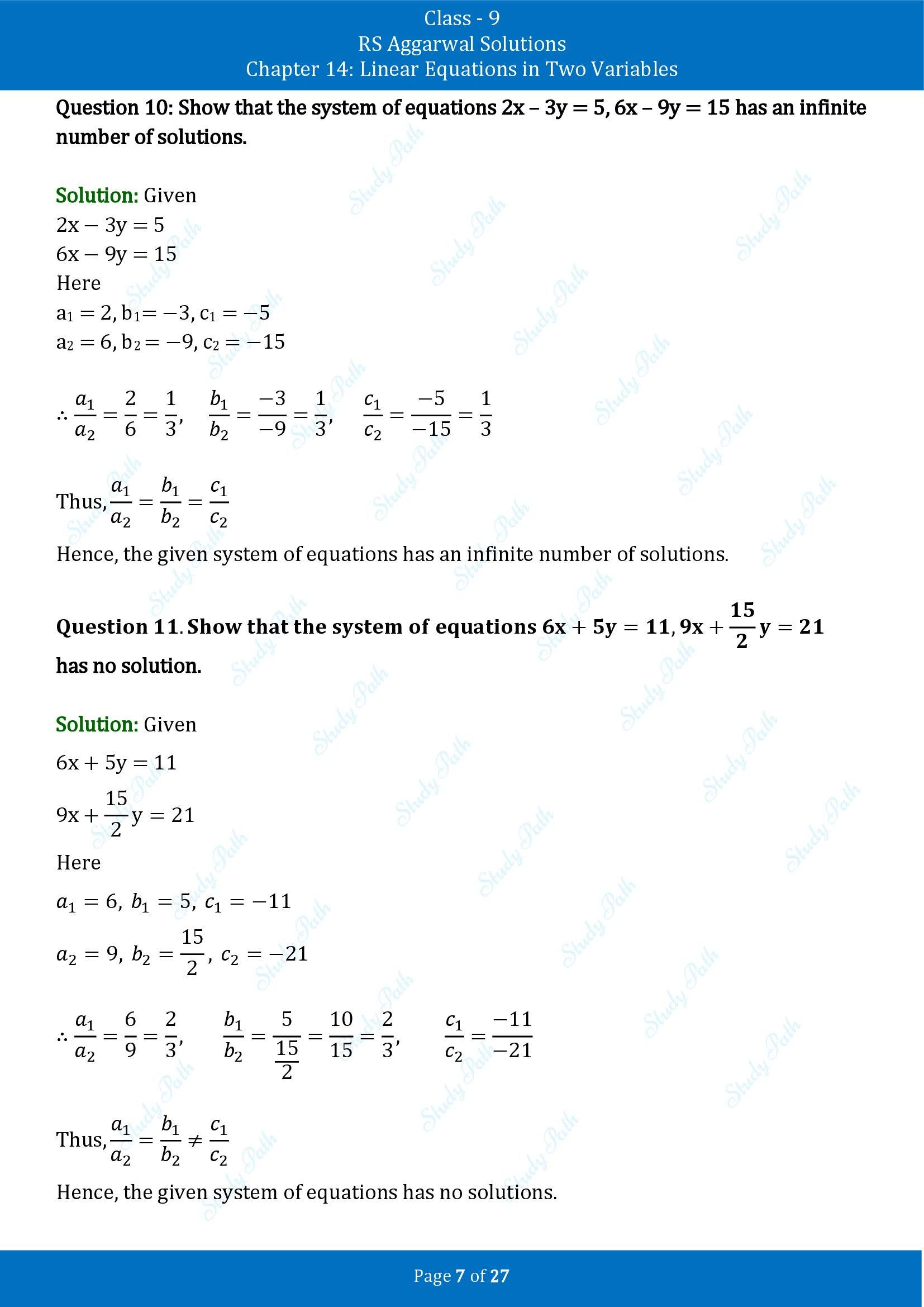 RS Aggarwal Solutions Class 9 Chapter 14 Linear Equations in Two Variables Exercise 14F 00007