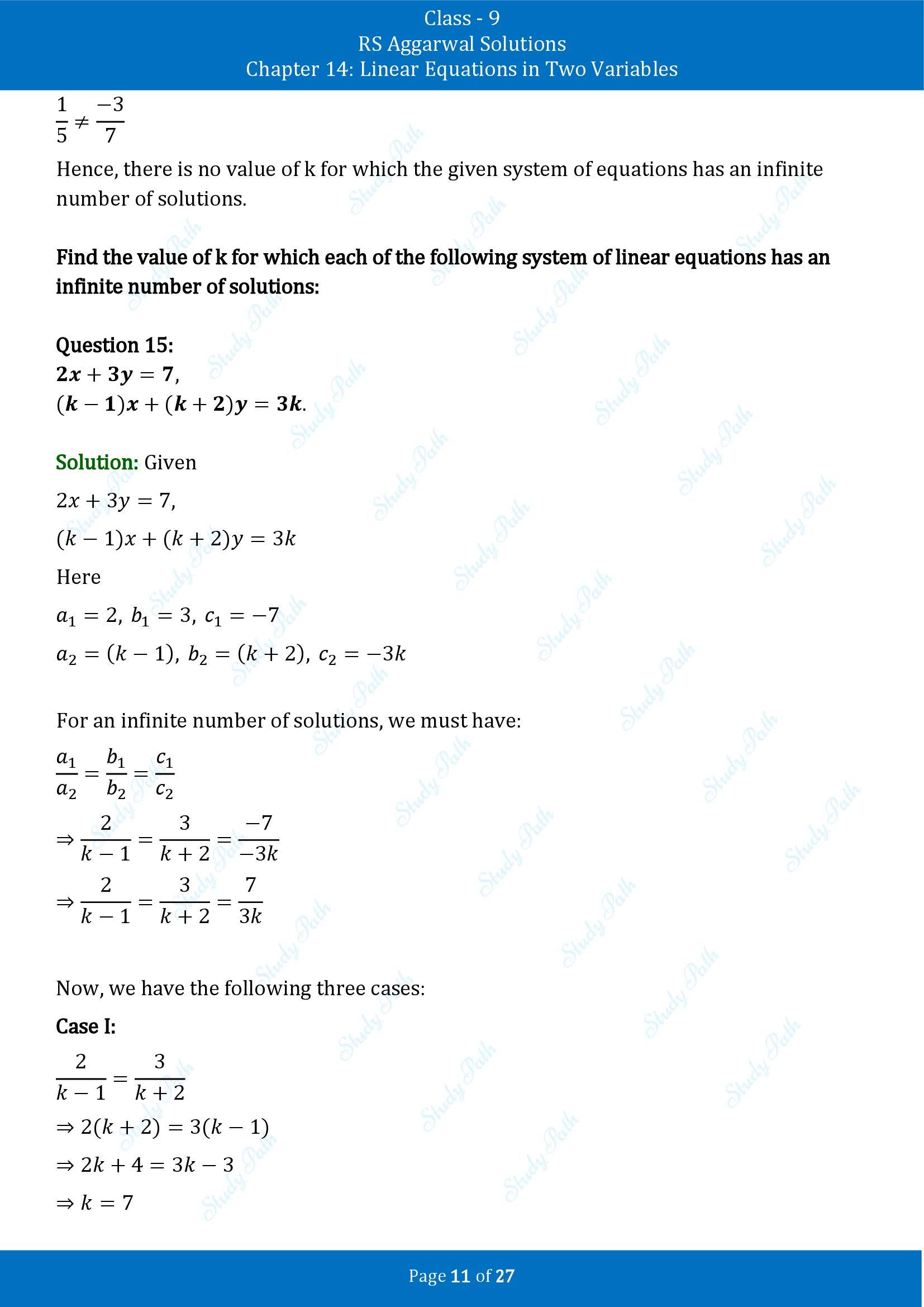RS Aggarwal Solutions Class 9 Chapter 14 Linear Equations in Two Variables Exercise 14F 00011