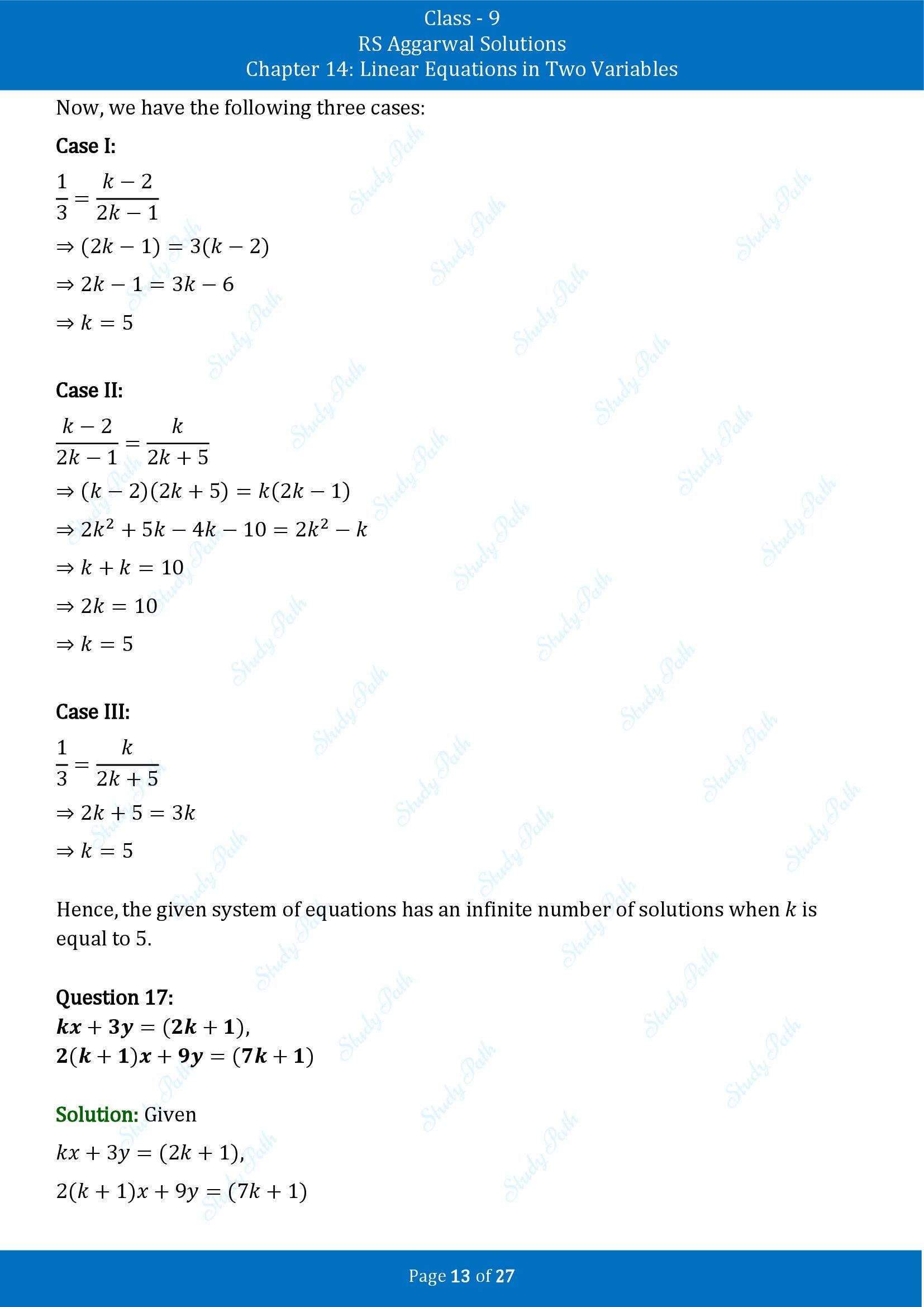 RS Aggarwal Solutions Class 9 Chapter 14 Linear Equations in Two Variables Exercise 14F 00013