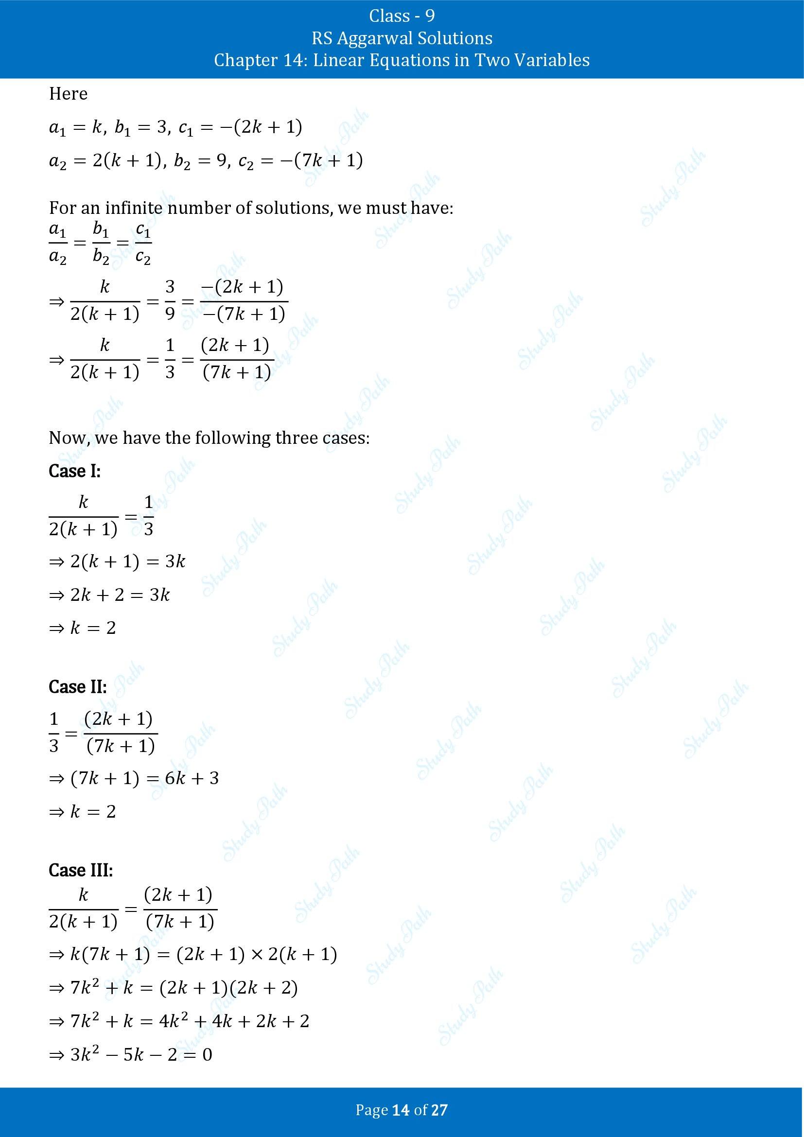 RS Aggarwal Solutions Class 9 Chapter 14 Linear Equations in Two Variables Exercise 14F 00014