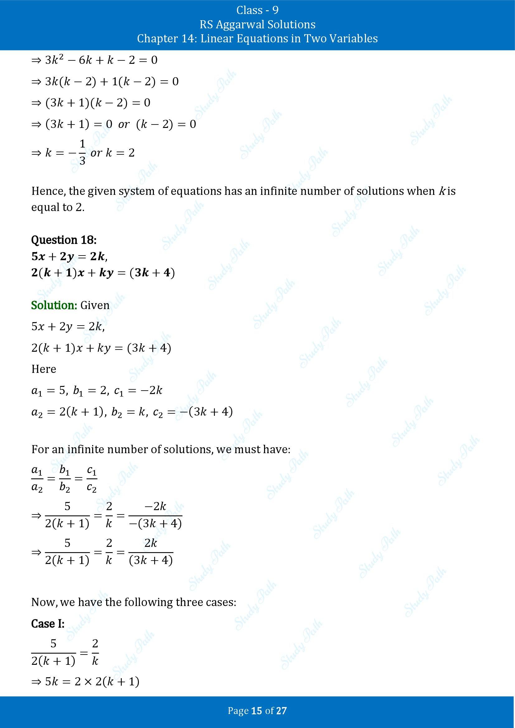 RS Aggarwal Solutions Class 9 Chapter 14 Linear Equations in Two Variables Exercise 14F 00015