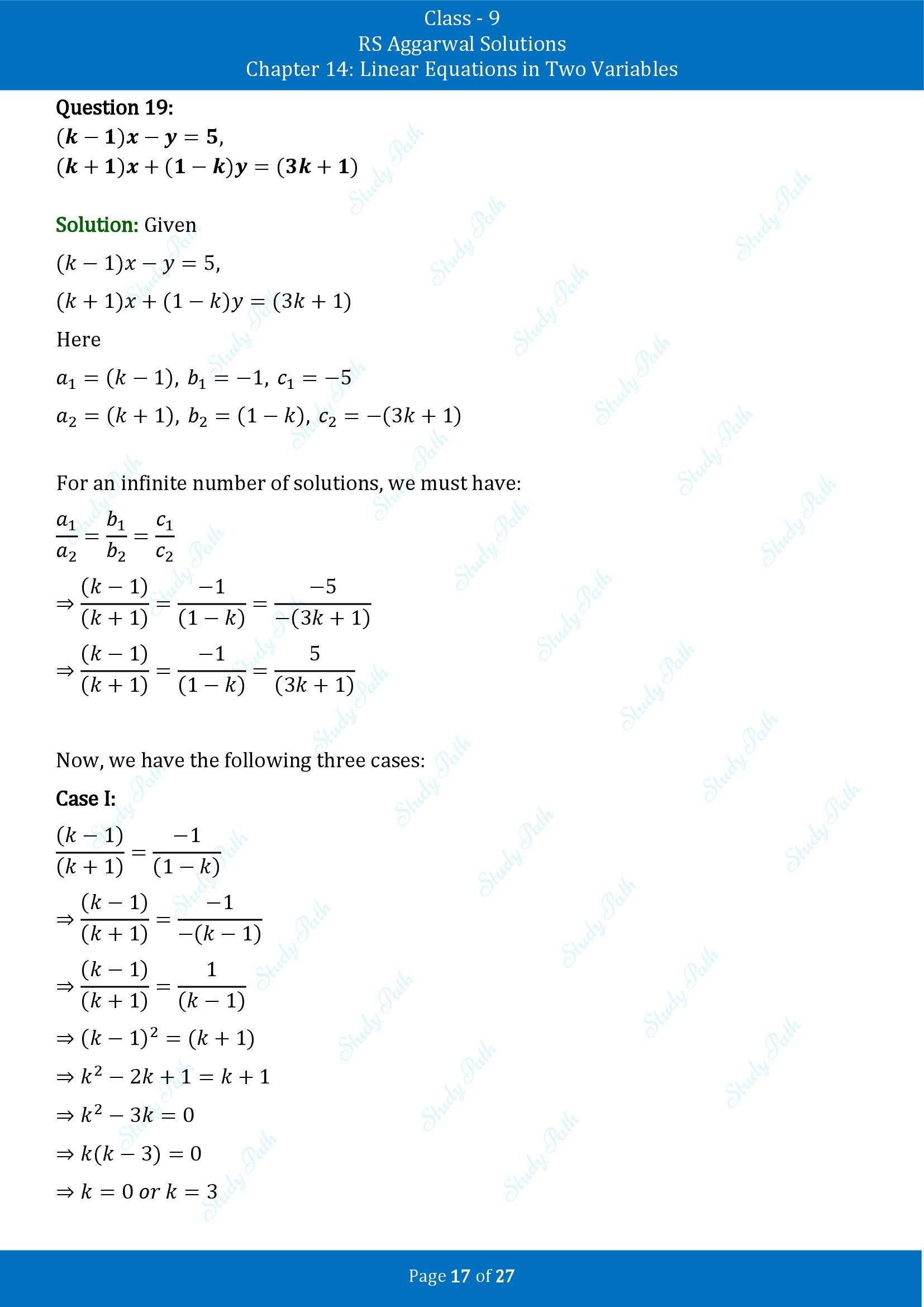 RS Aggarwal Solutions Class 9 Chapter 14 Linear Equations in Two Variables Exercise 14F 00017
