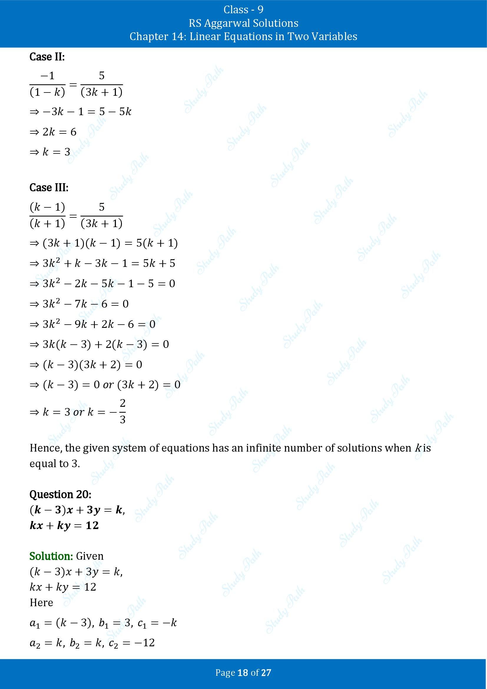 RS Aggarwal Solutions Class 9 Chapter 14 Linear Equations in Two Variables Exercise 14F 00018