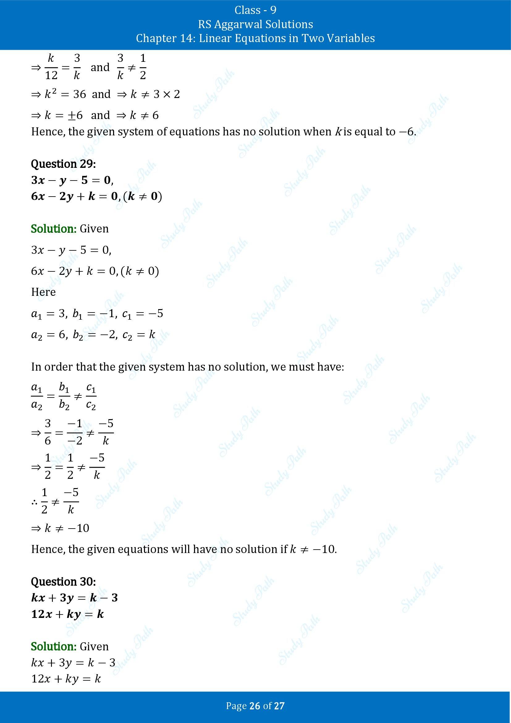RS Aggarwal Solutions Class 9 Chapter 14 Linear Equations in Two Variables Exercise 14F 00026