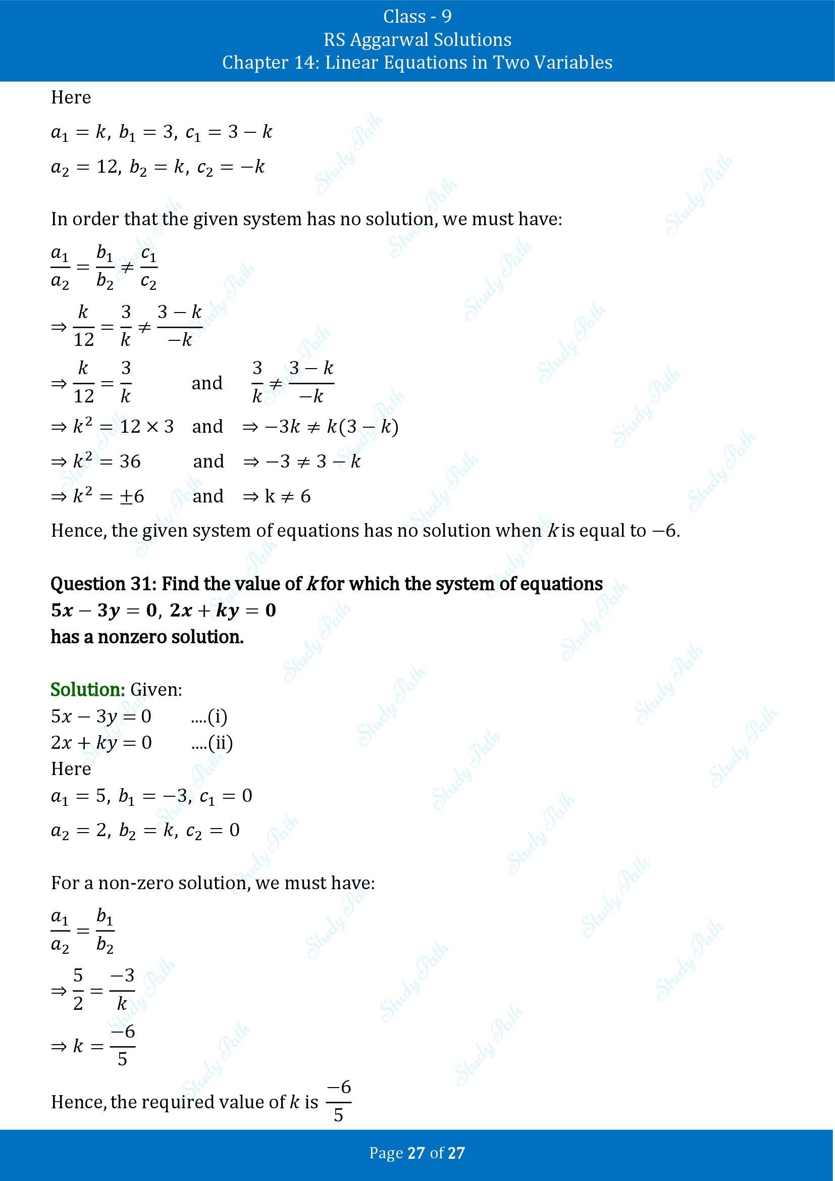 RS Aggarwal Solutions Class 9 Chapter 14 Linear Equations in Two Variables Exercise 14F 00027