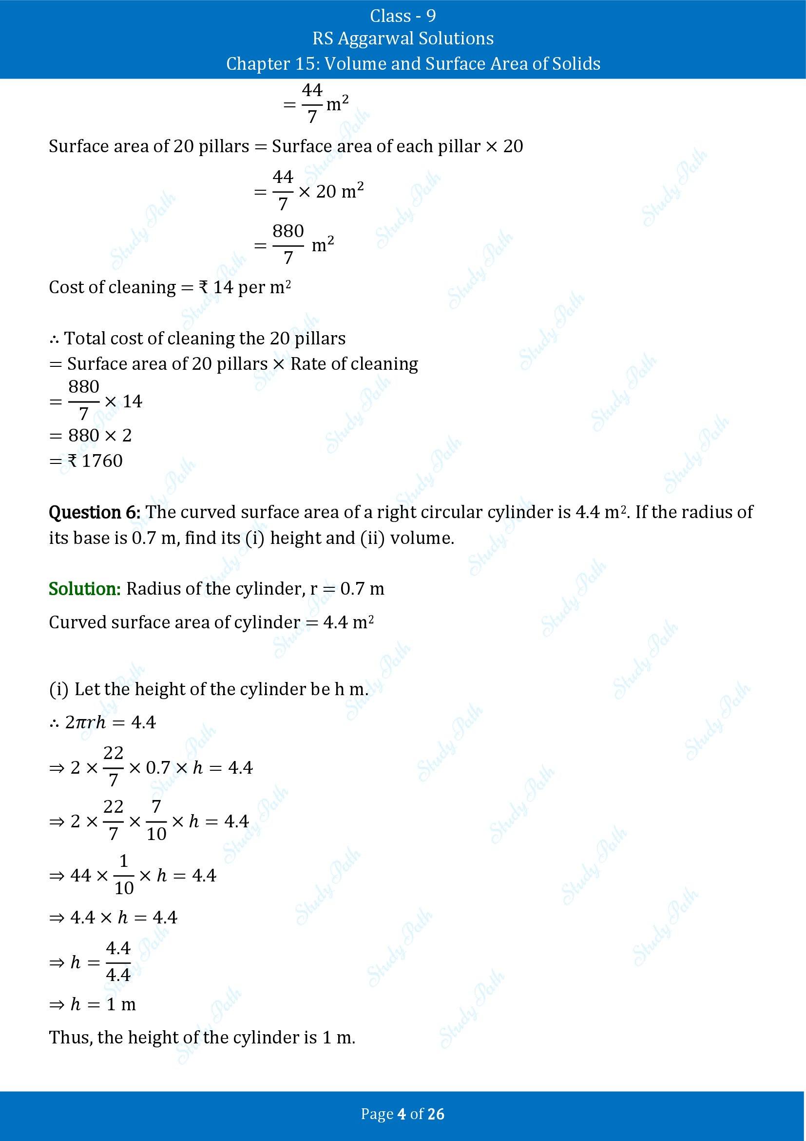 RS Aggarwal Solutions Class 9 Chapter 15 Volume and Surface Area of Solids Exercise 15B 00004