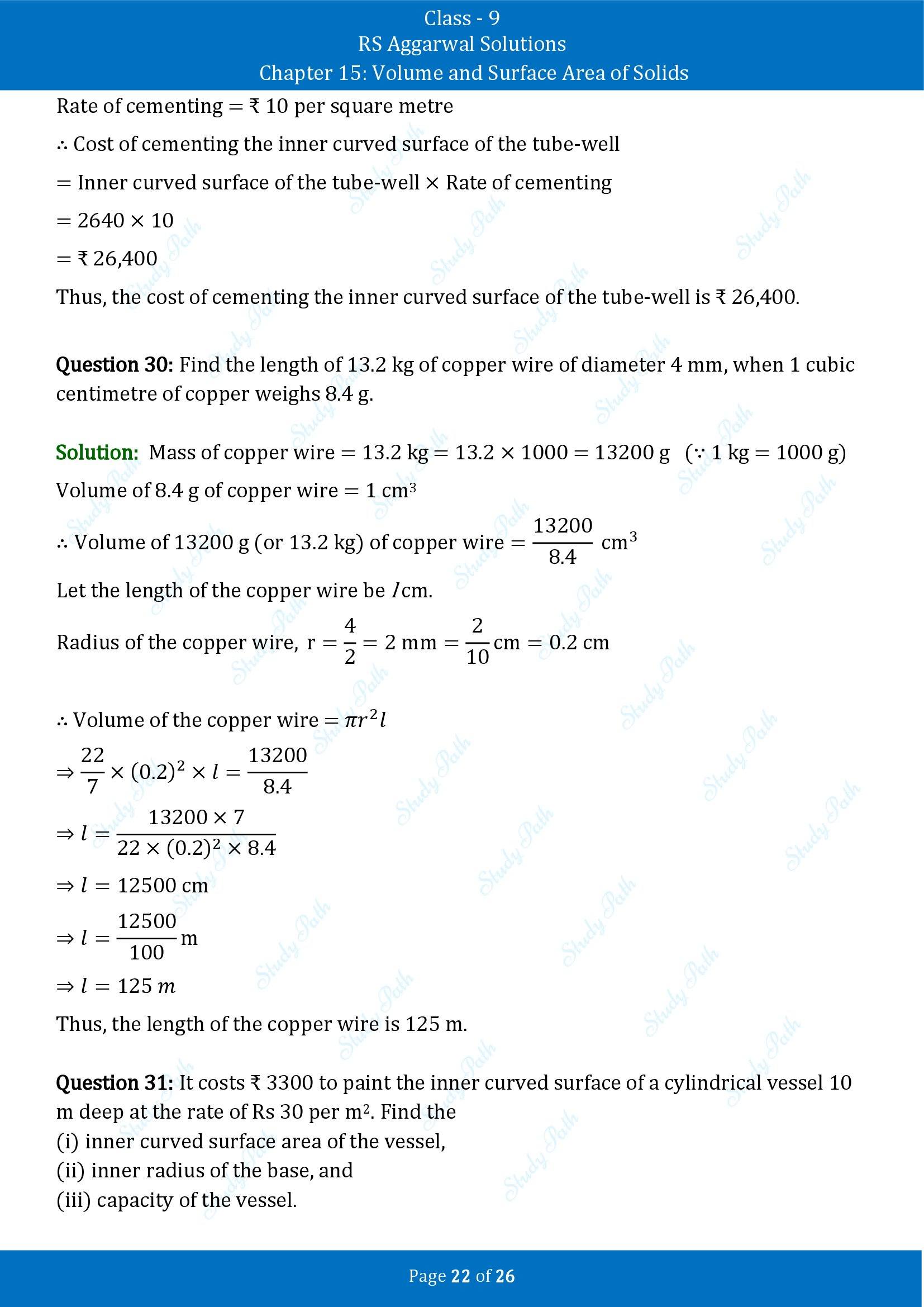RS Aggarwal Solutions Class 9 Chapter 15 Volume and Surface Area of Solids Exercise 15B 00022