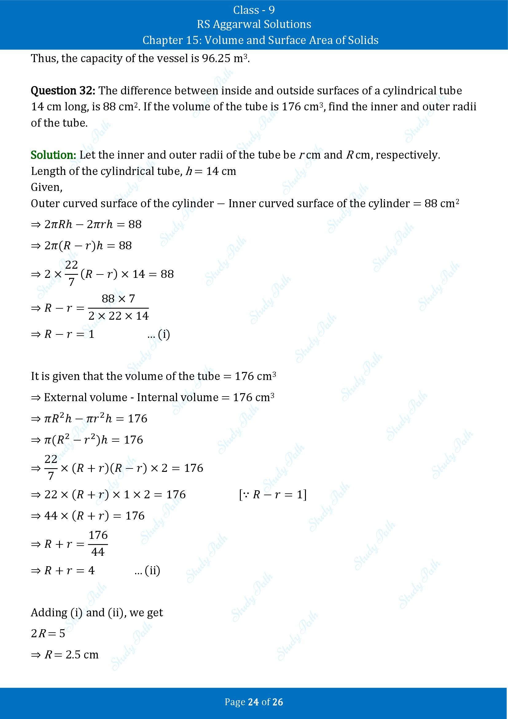 RS Aggarwal Solutions Class 9 Chapter 15 Volume and Surface Area of Solids Exercise 15B 00024