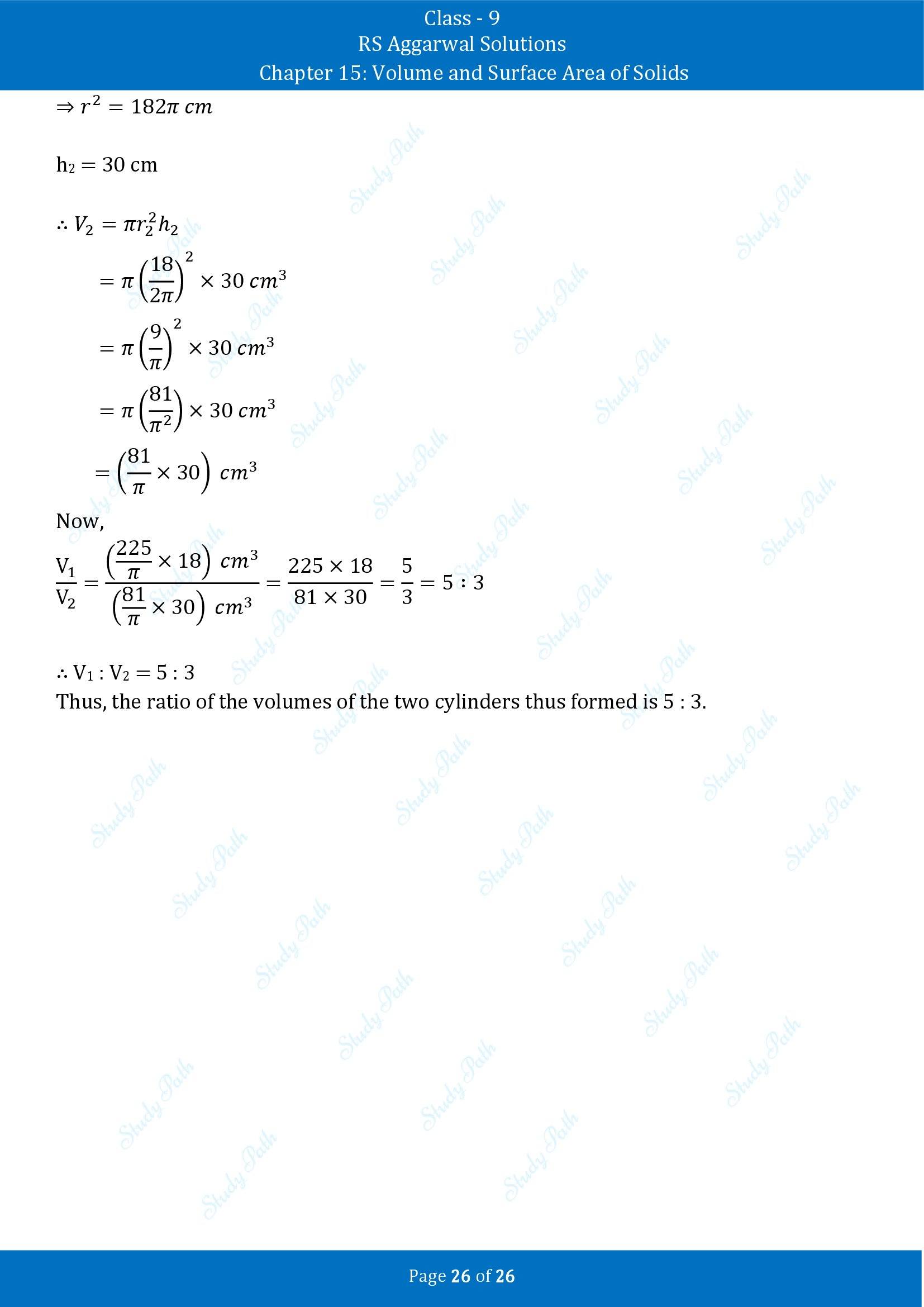 RS Aggarwal Solutions Class 9 Chapter 15 Volume and Surface Area of Solids Exercise 15B 00026