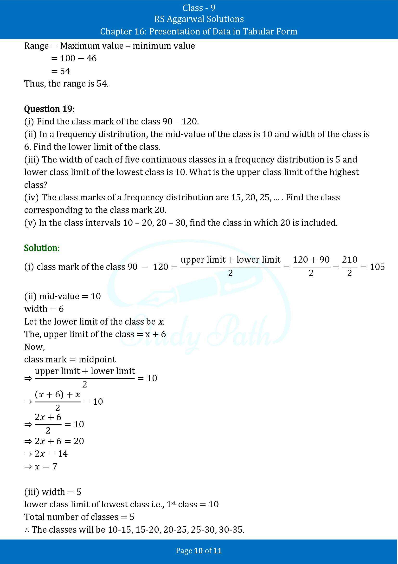 RS Aggarwal Solutions Class 9 Chapter 16 Presentation Of Data In Tabular Form Exercise 16 00010