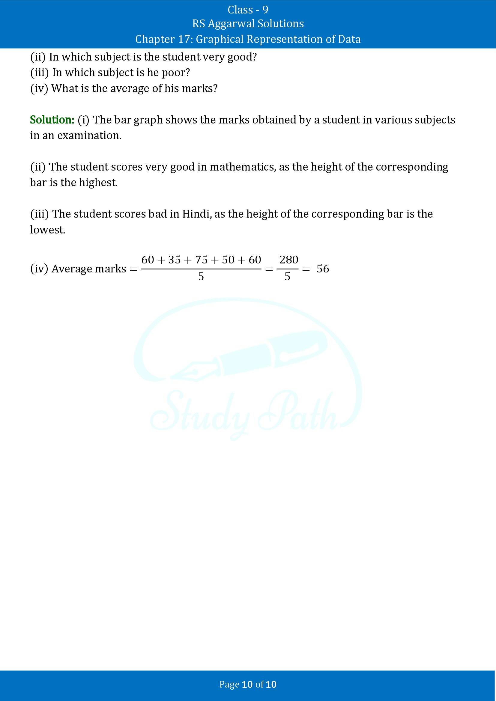 RS Aggarwal Solutions Class 9 Chapter 17 Graphical Representation of Data Exercise 17A 00010