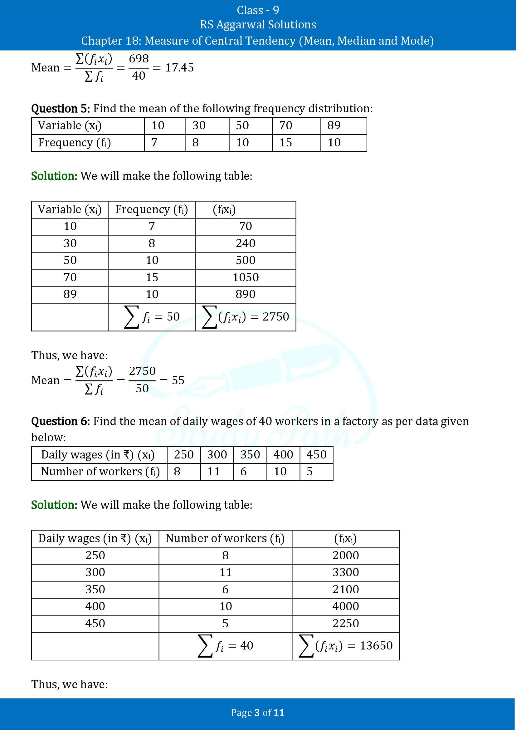 RS Aggarwal Solutions Class 9 Chapter 18 Measure of Central Tendency Mean Median and Mode Exercise 18B 00003