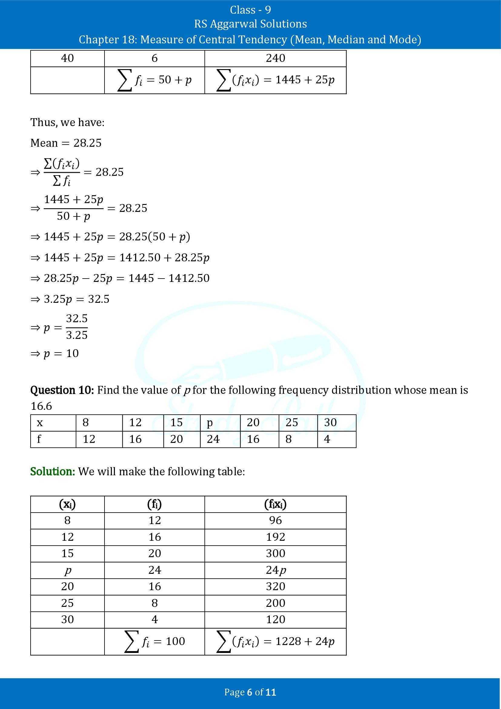 RS Aggarwal Solutions Class 9 Chapter 18 Measure of Central Tendency Mean Median and Mode Exercise 18B 00006