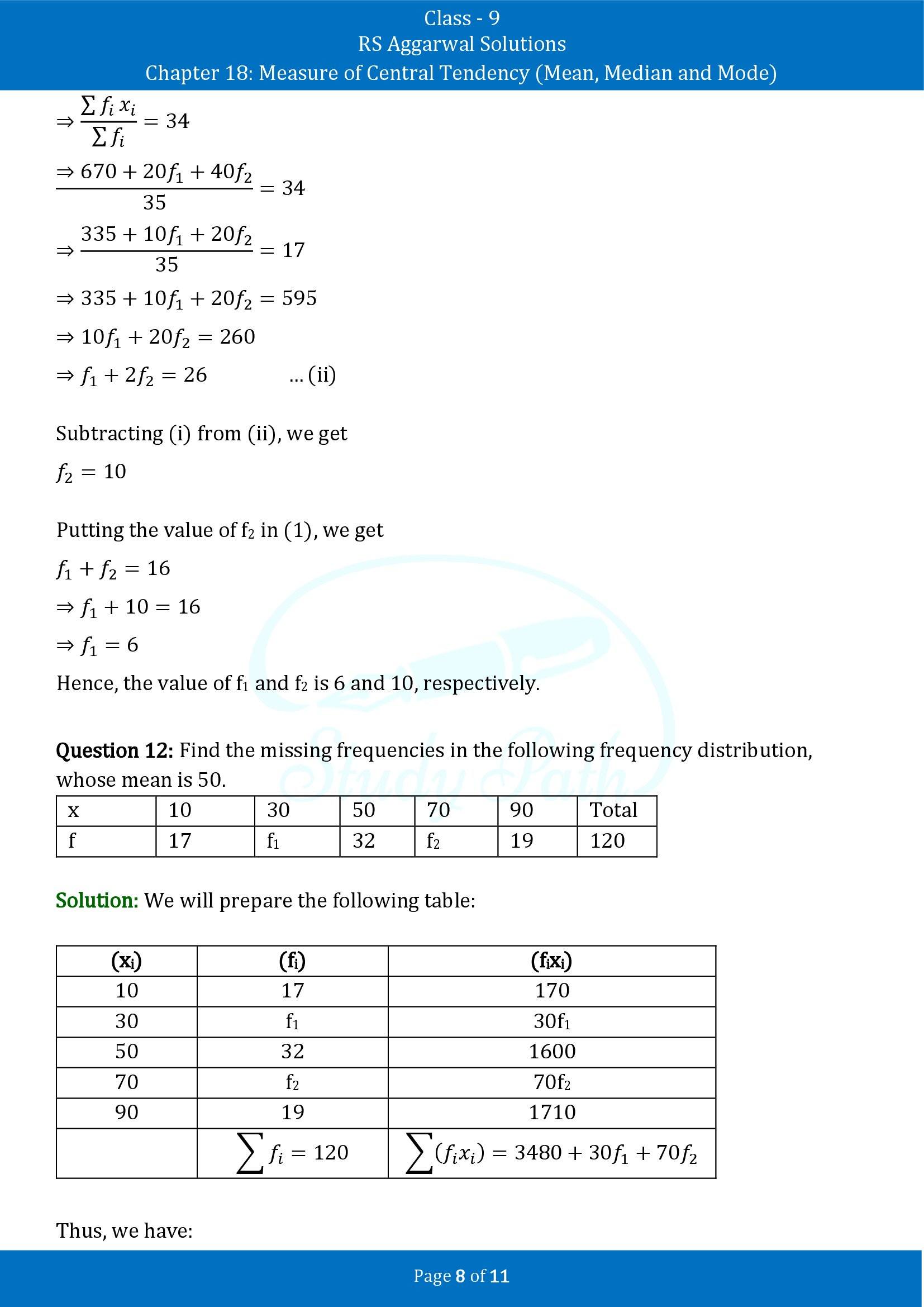RS Aggarwal Solutions Class 9 Chapter 18 Measure of Central Tendency Mean Median and Mode Exercise 18B 00008