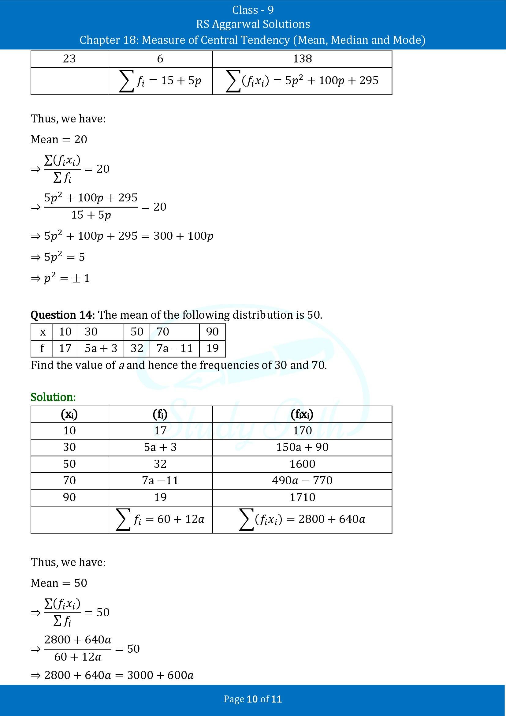 RS Aggarwal Solutions Class 9 Chapter 18 Measure of Central Tendency Mean Median and Mode Exercise 18B 00010