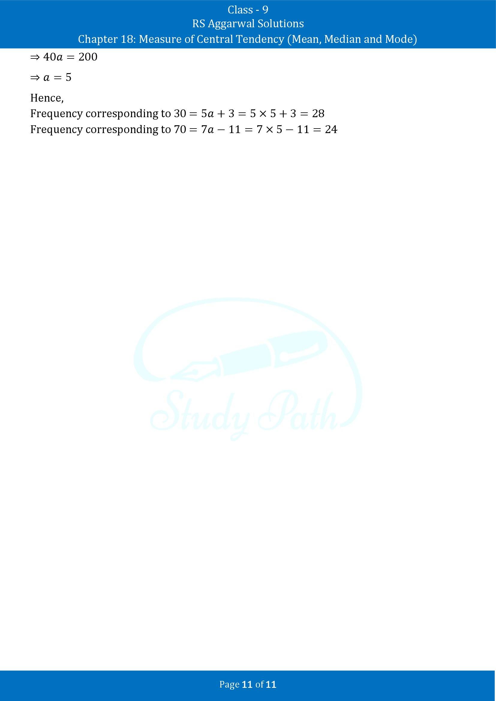 RS Aggarwal Solutions Class 9 Chapter 18 Measure of Central Tendency Mean Median and Mode Exercise 18B 00011