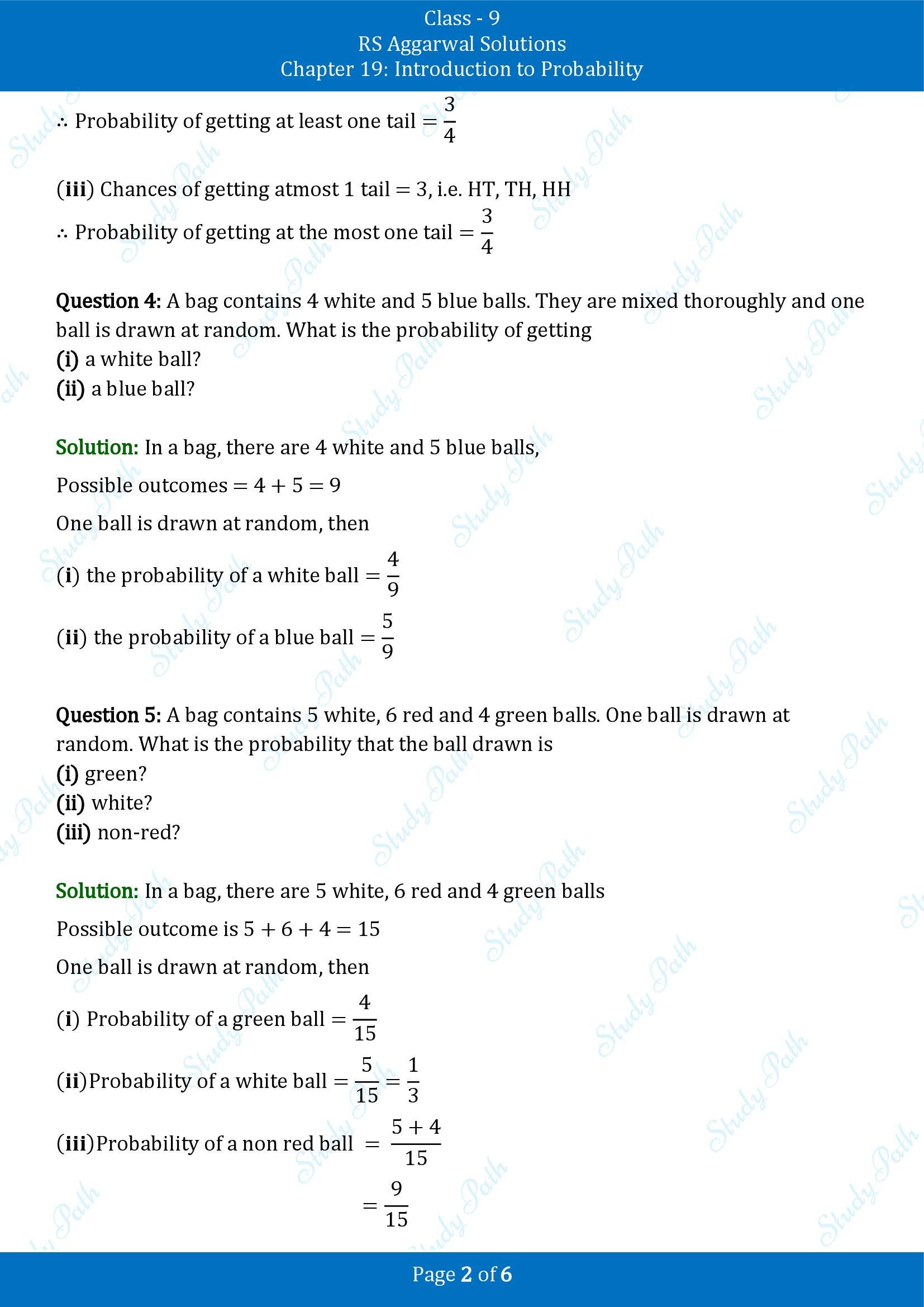 RS Aggarwal Solutions Class 9 Chapter 19 Introduction to Probability Exercise 19A 00002