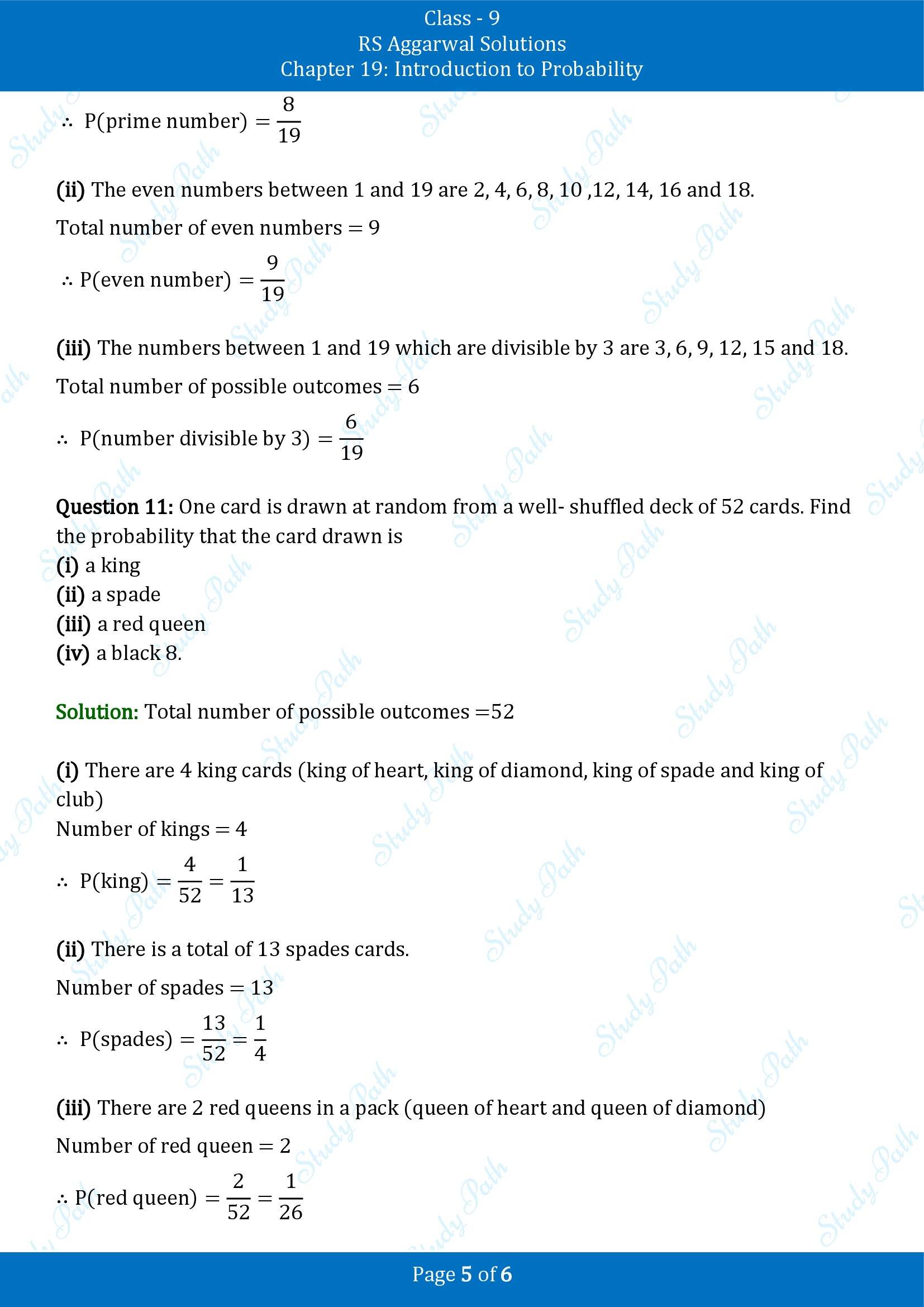 RS Aggarwal Solutions Class 9 Chapter 19 Introduction to Probability Exercise 19A 00005