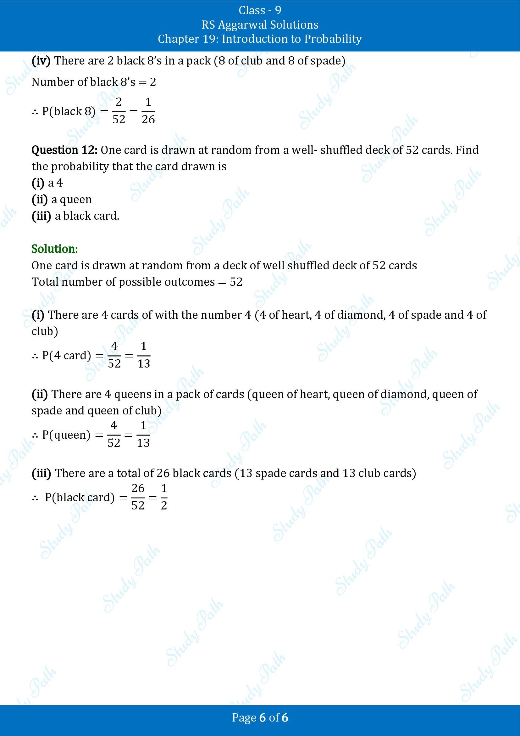 RS Aggarwal Solutions Class 9 Chapter 19 Introduction to Probability Exercise 19A 00006