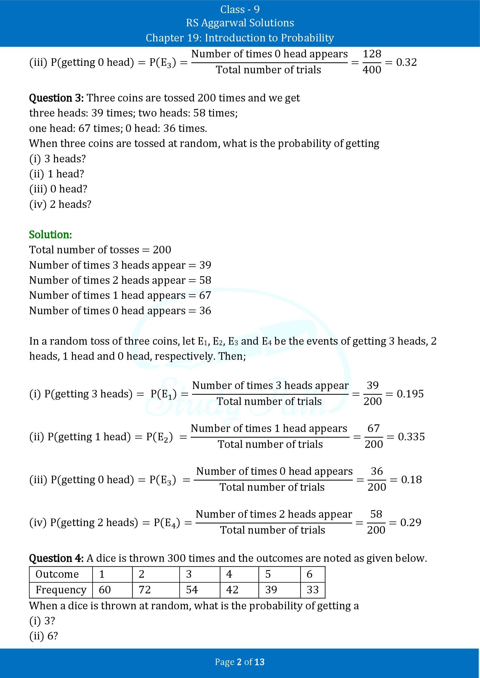 RS Aggarwal Solutions Class 9 Chapter 19 Introduction to Probability Exercise 19B 00002