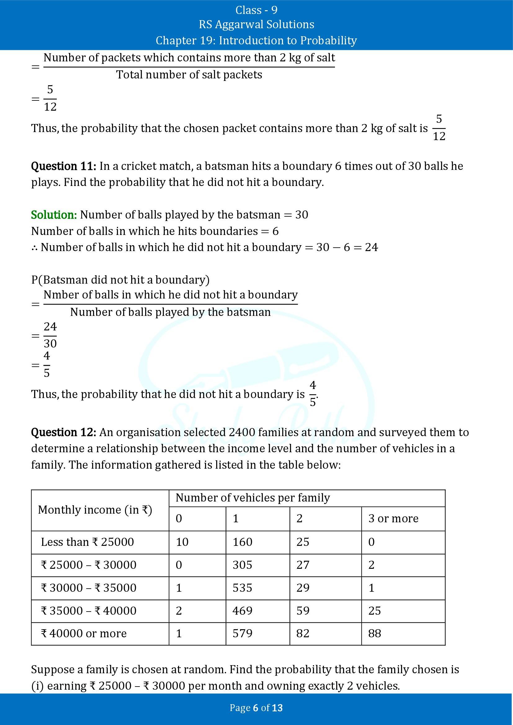 RS Aggarwal Solutions Class 9 Chapter 19 Introduction to Probability Exercise 19B 00006
