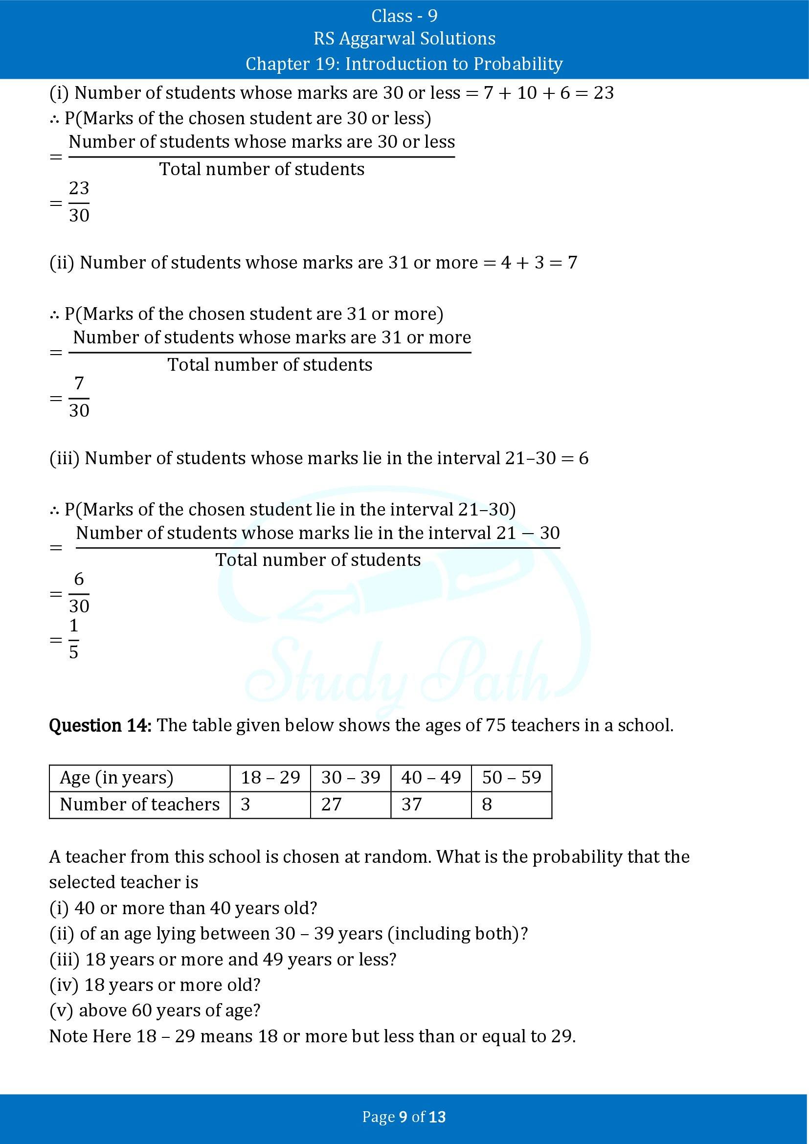 RS Aggarwal Solutions Class 9 Chapter 19 Introduction to Probability Exercise 19B 00009