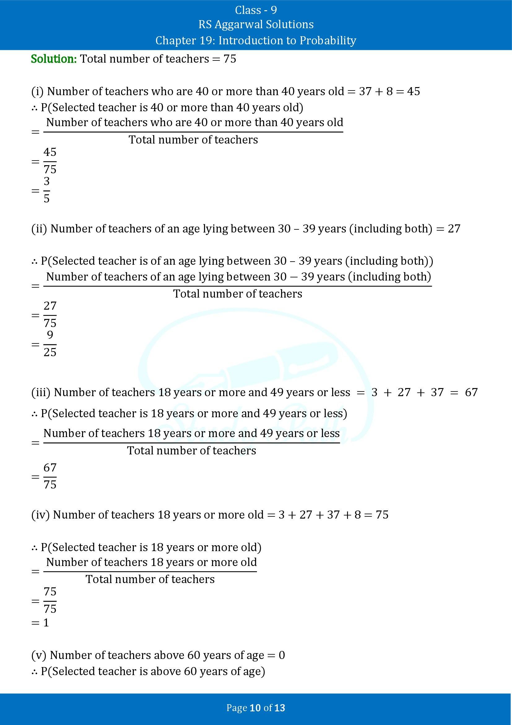 RS Aggarwal Solutions Class 9 Chapter 19 Introduction to Probability Exercise 19B 00010