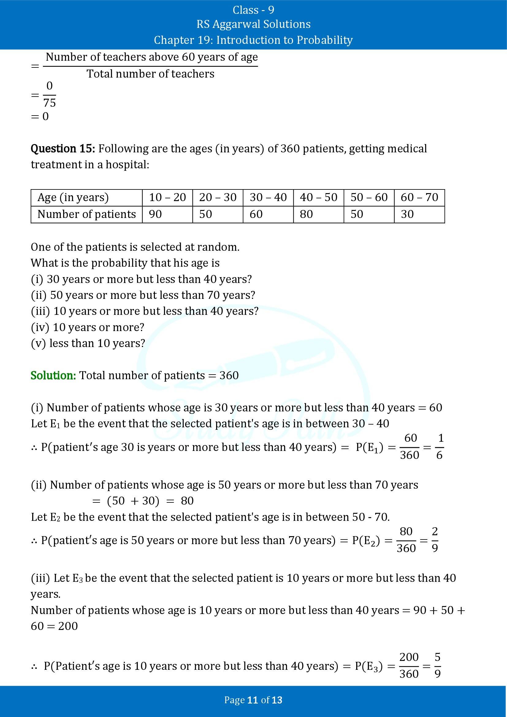 RS Aggarwal Solutions Class 9 Chapter 19 Introduction to Probability Exercise 19B 00011