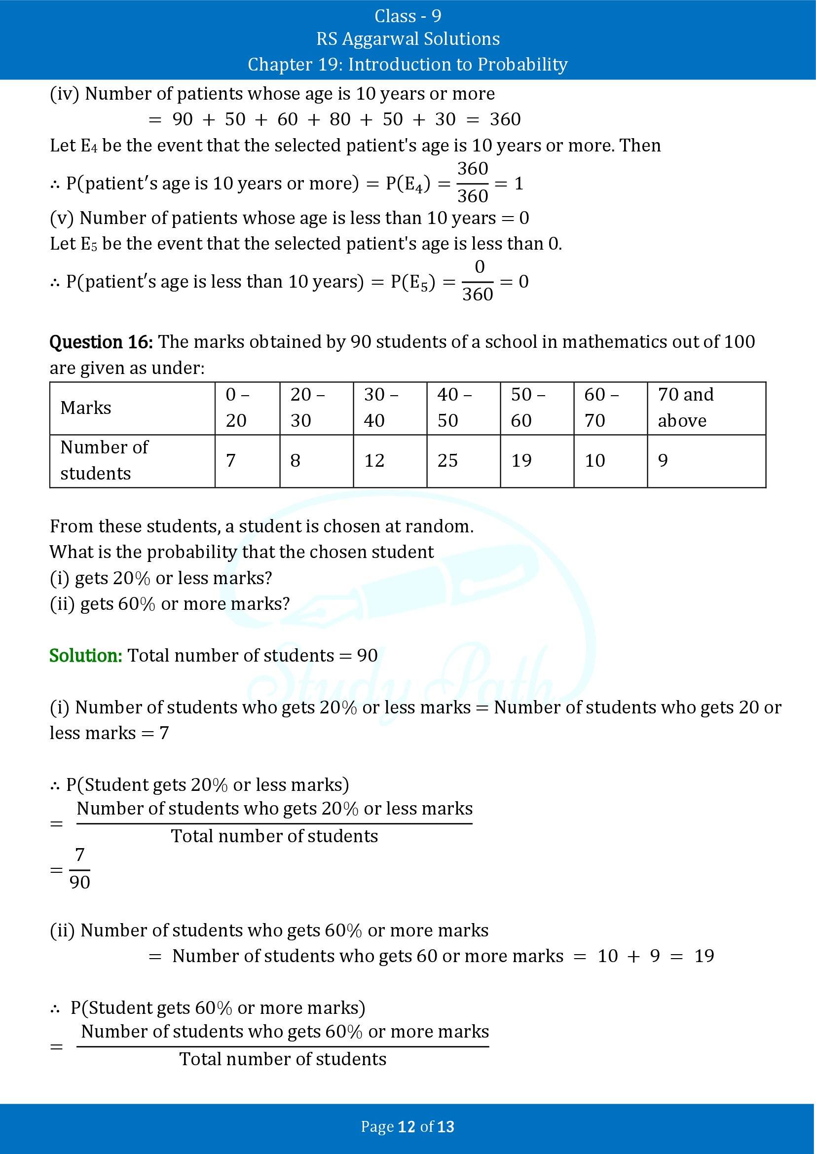 RS Aggarwal Solutions Class 9 Chapter 19 Introduction to Probability Exercise 19B 00012