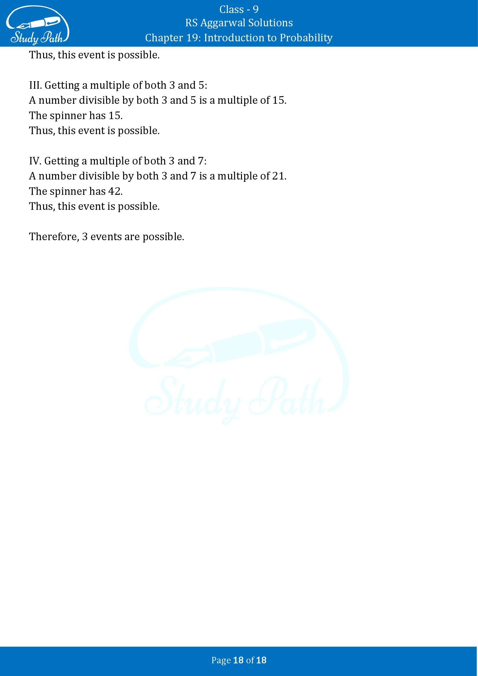 RS Aggarwal Solutions Class 9 Chapter 19 Introduction to Probability Multiple Choice Questions MCQs 00018