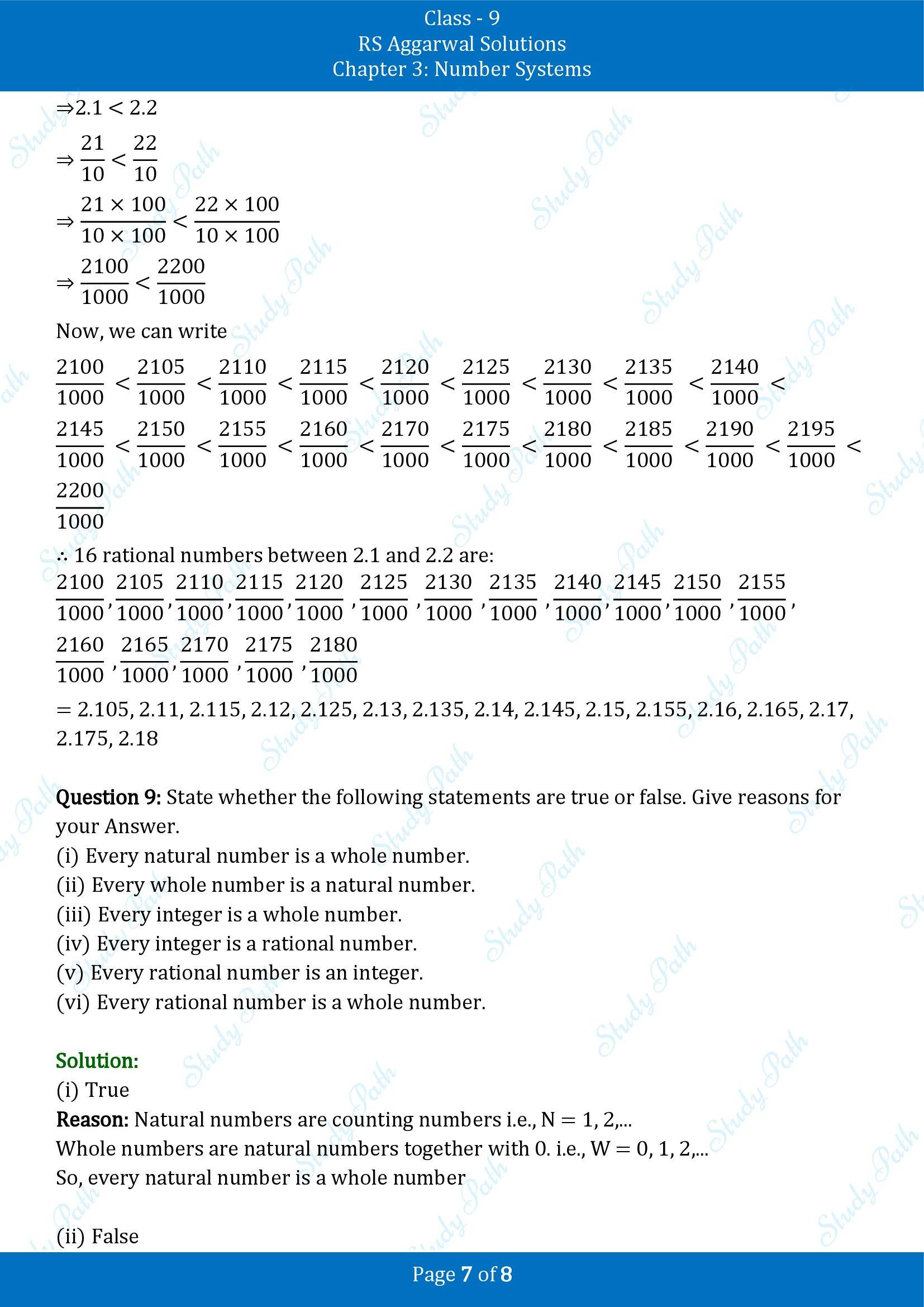 RS Aggarwal Solutions Class 9 Chapter 3 Number Systems Exercise 3A 00007